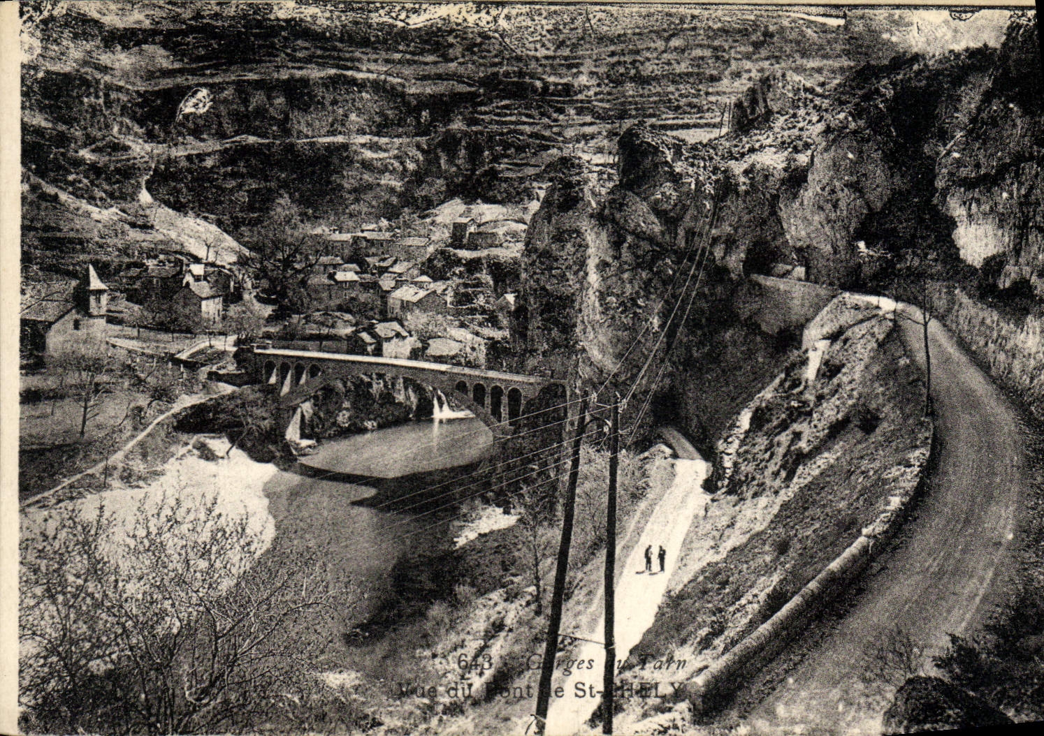 VINTAGE POSTCARD Gorges of the Tarn St Thiely