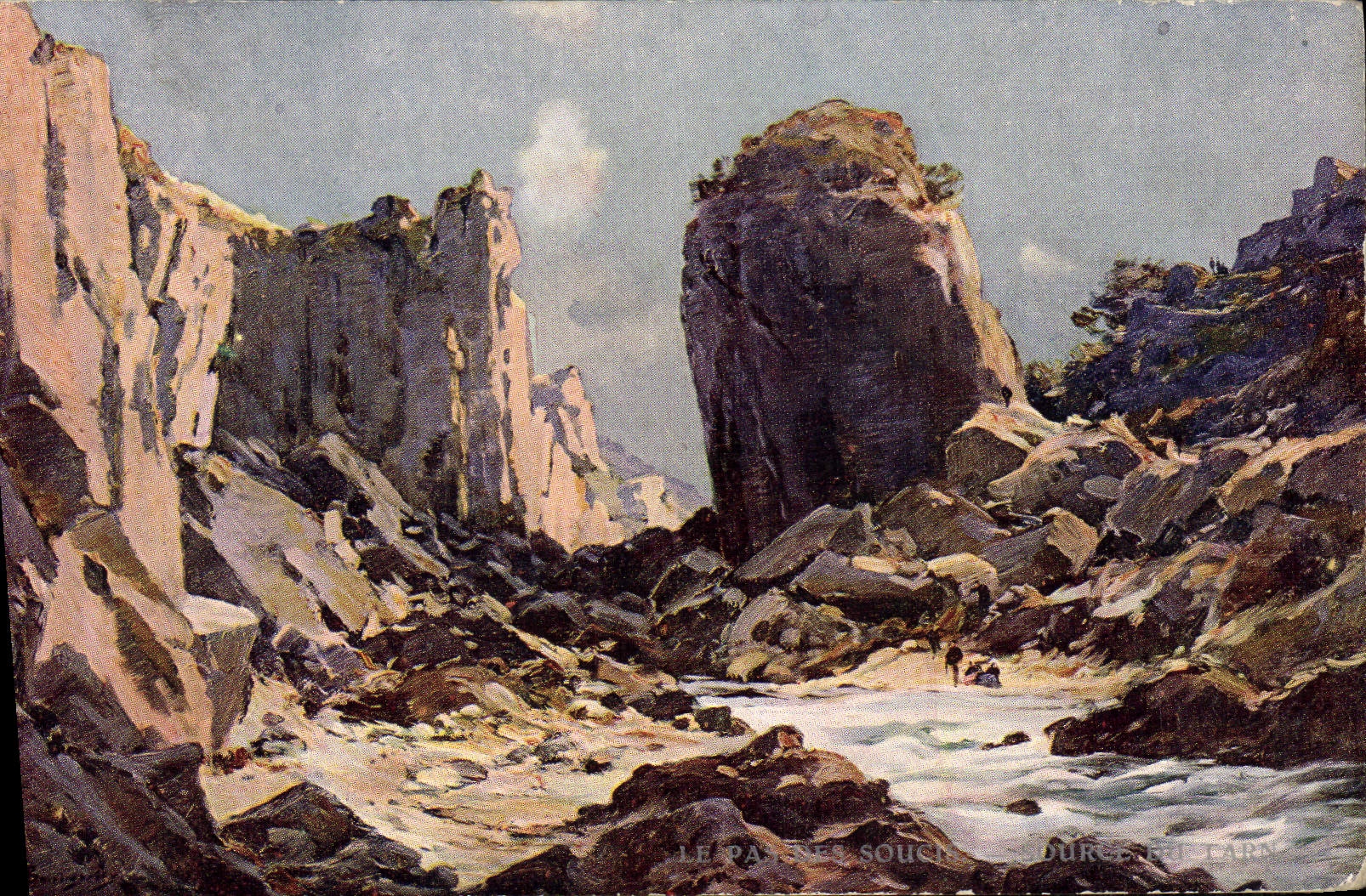 VINTAGE POSTCARD Gorges of the Tarn the Step of the Concern Source of the Tarn