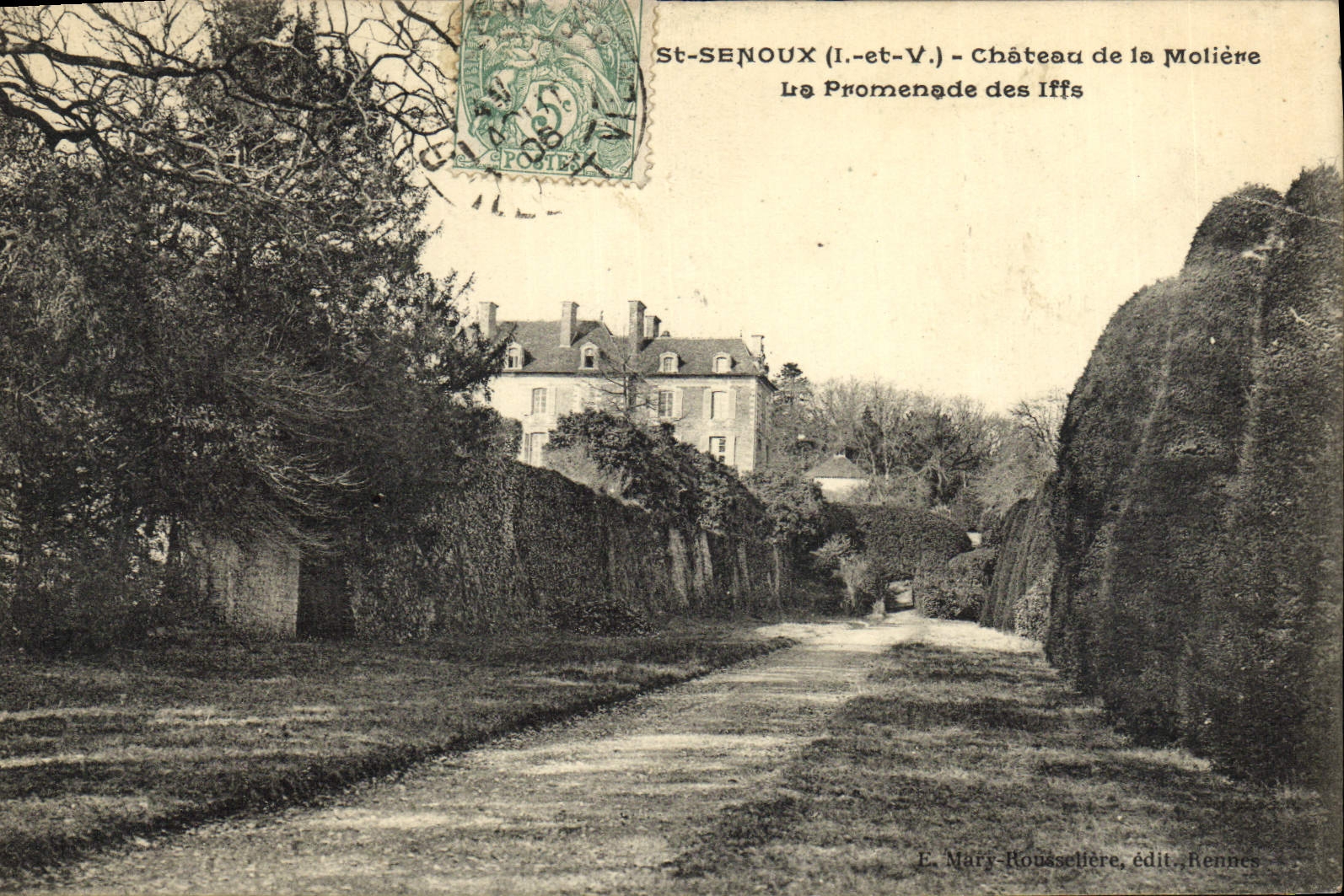 CPA St Senoux Chateau de la Moliere La Promenade Des Iffs