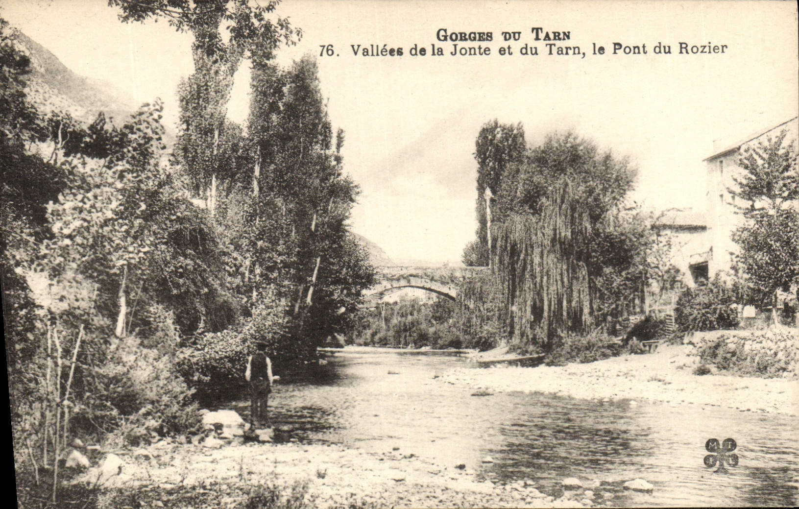 VINTAGE POSTCARD Gorges of the Tarn Valleys of Jonte and the Tarn the Bridge of Rozier