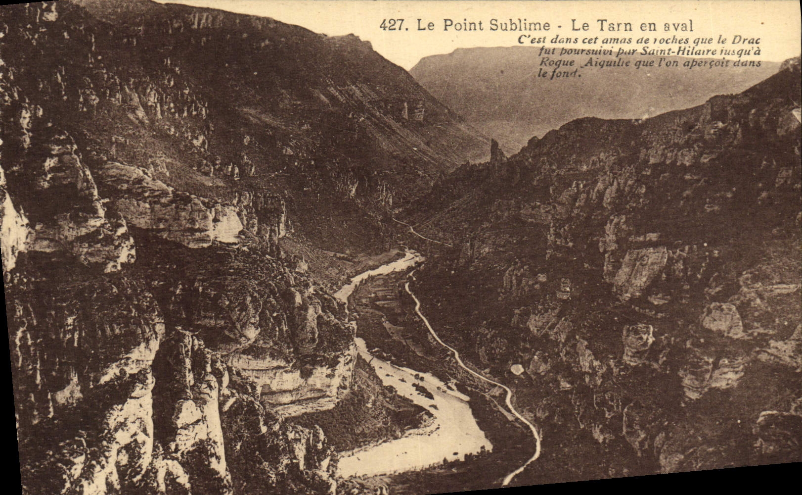 VINTAGE POSTCARD Gorges of the Tarn Tarn downstream