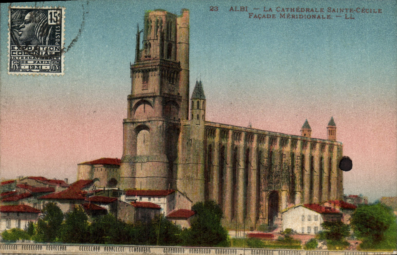 VINTAGE POSTCARD Albi holy Cathedral Cecile southernmost Facade