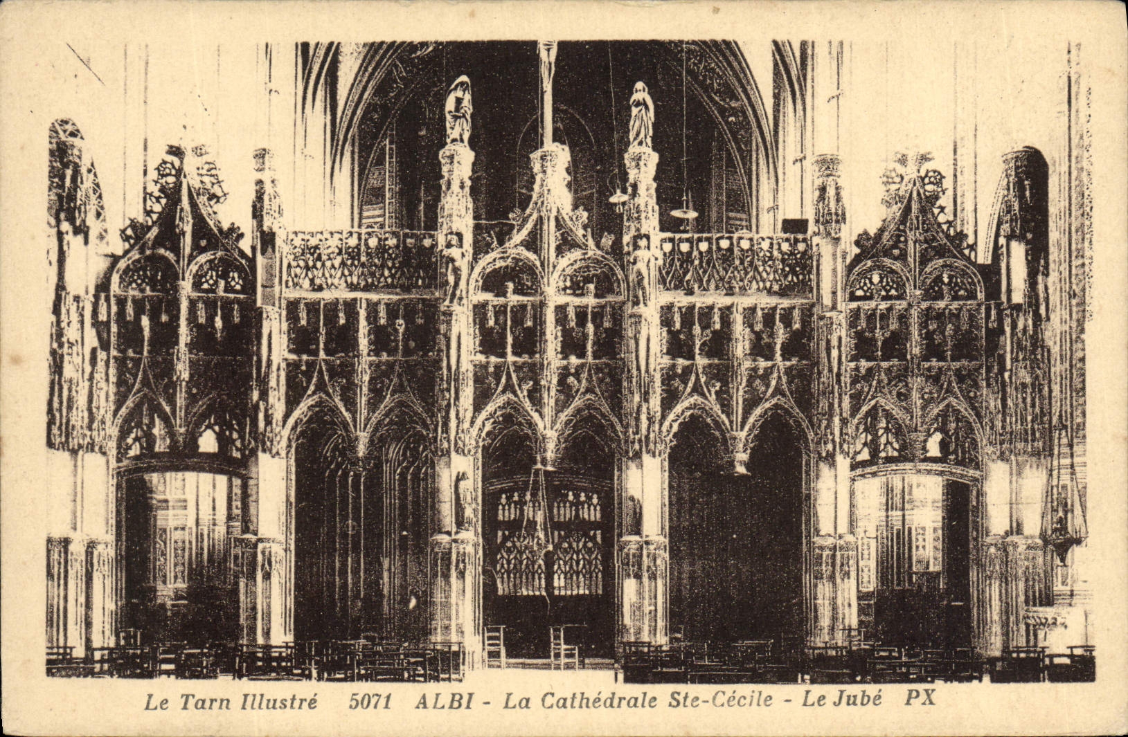 Catedral co de Albi de la POSTAL de la VENDIMIA. Cecile el jube