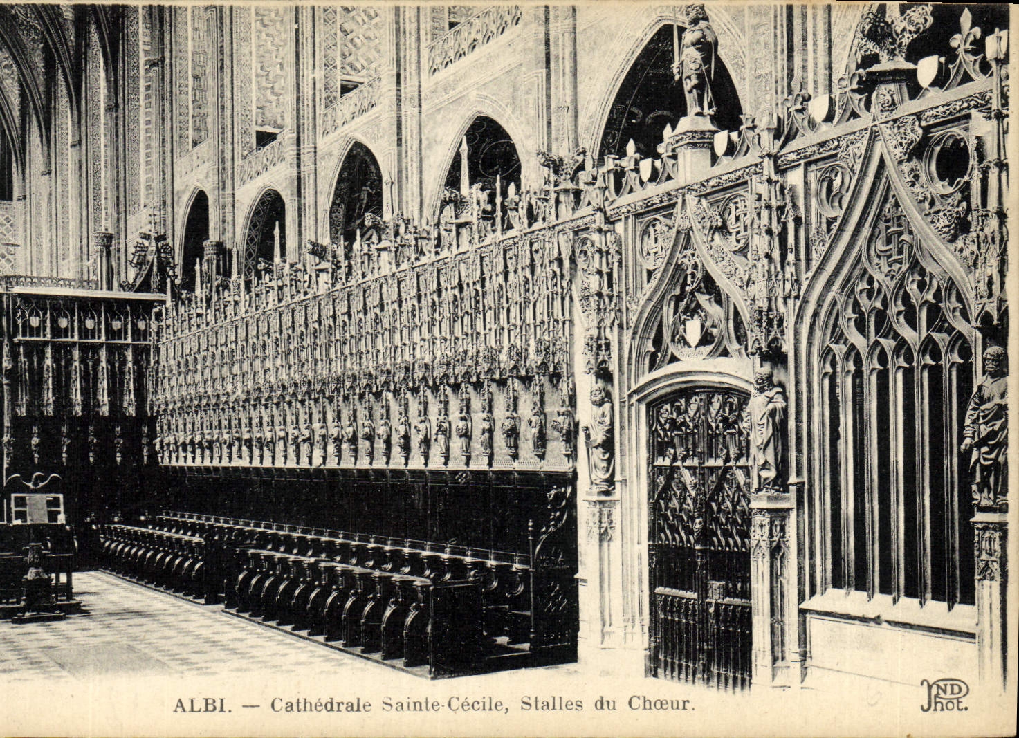 Catedral co de Albi de la POSTAL de la VENDIMIA. Cecile Stalles del estribillo