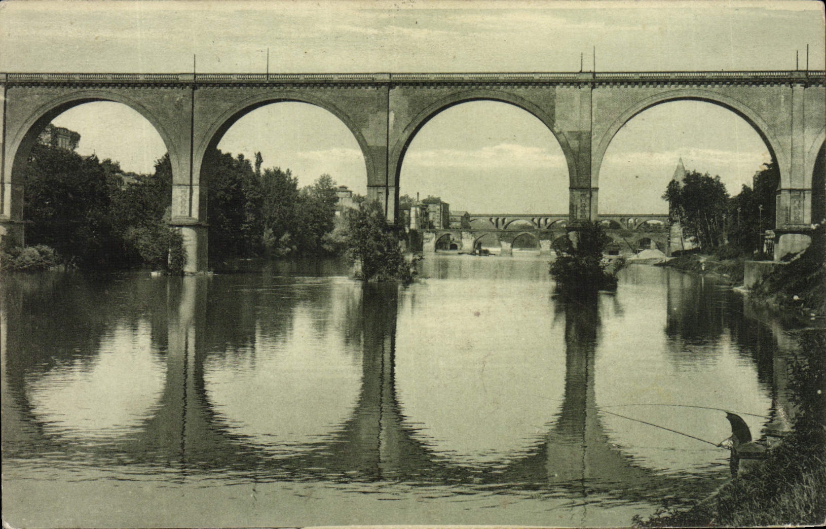 POSTAL Albi de la VENDIMIA el viaducto del ferrocarril