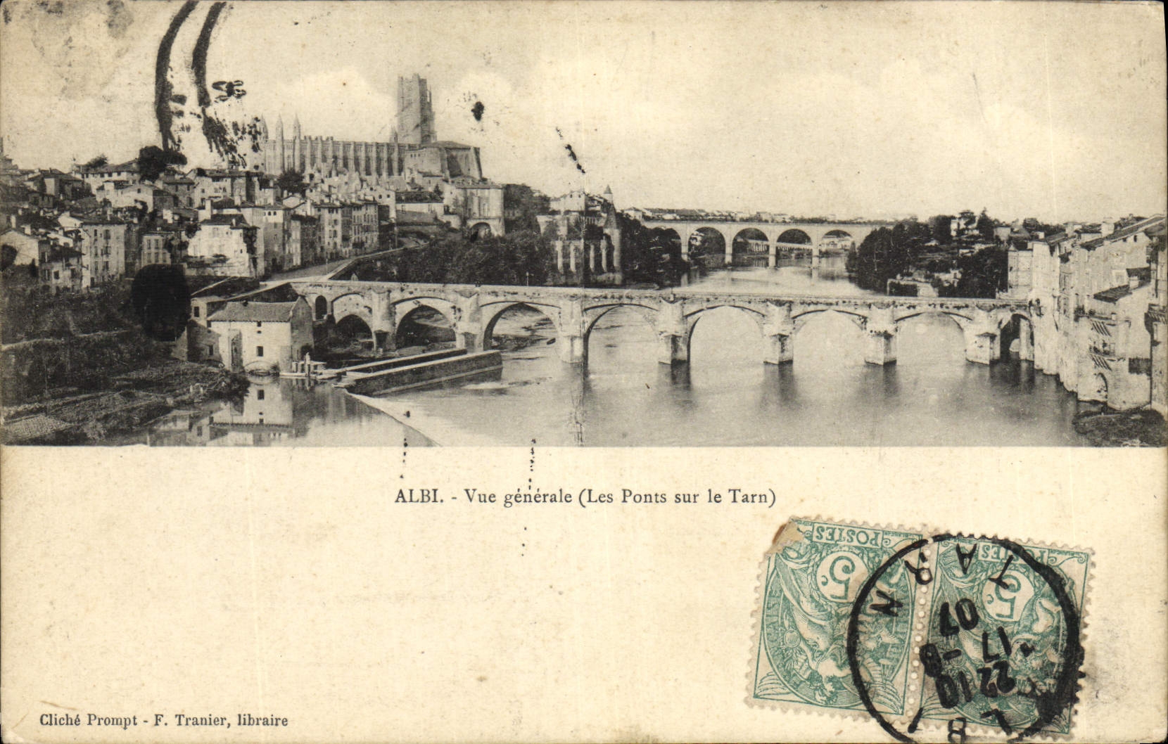 Puentes de la opinión de Albi de la POSTAL de la VENDIMIA en el Tarn