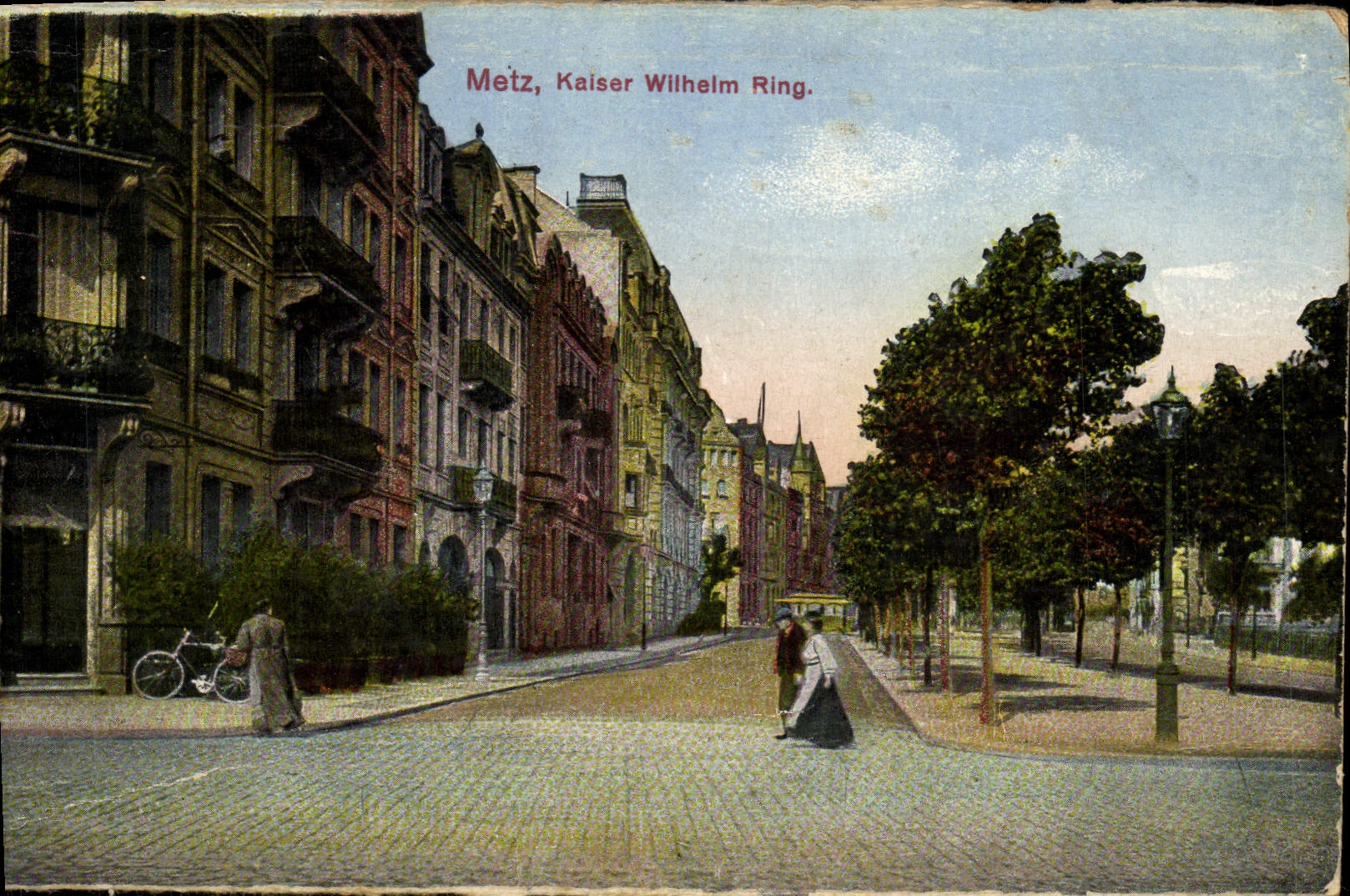 Anillo de boxeo de Metz Kaiser Wllhelm de la POSTAL de la VENDIMIA