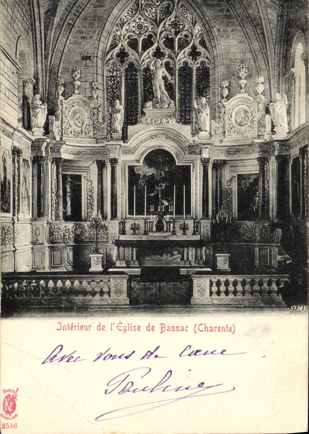 CPA Interieur De l'Eglise De Bassac