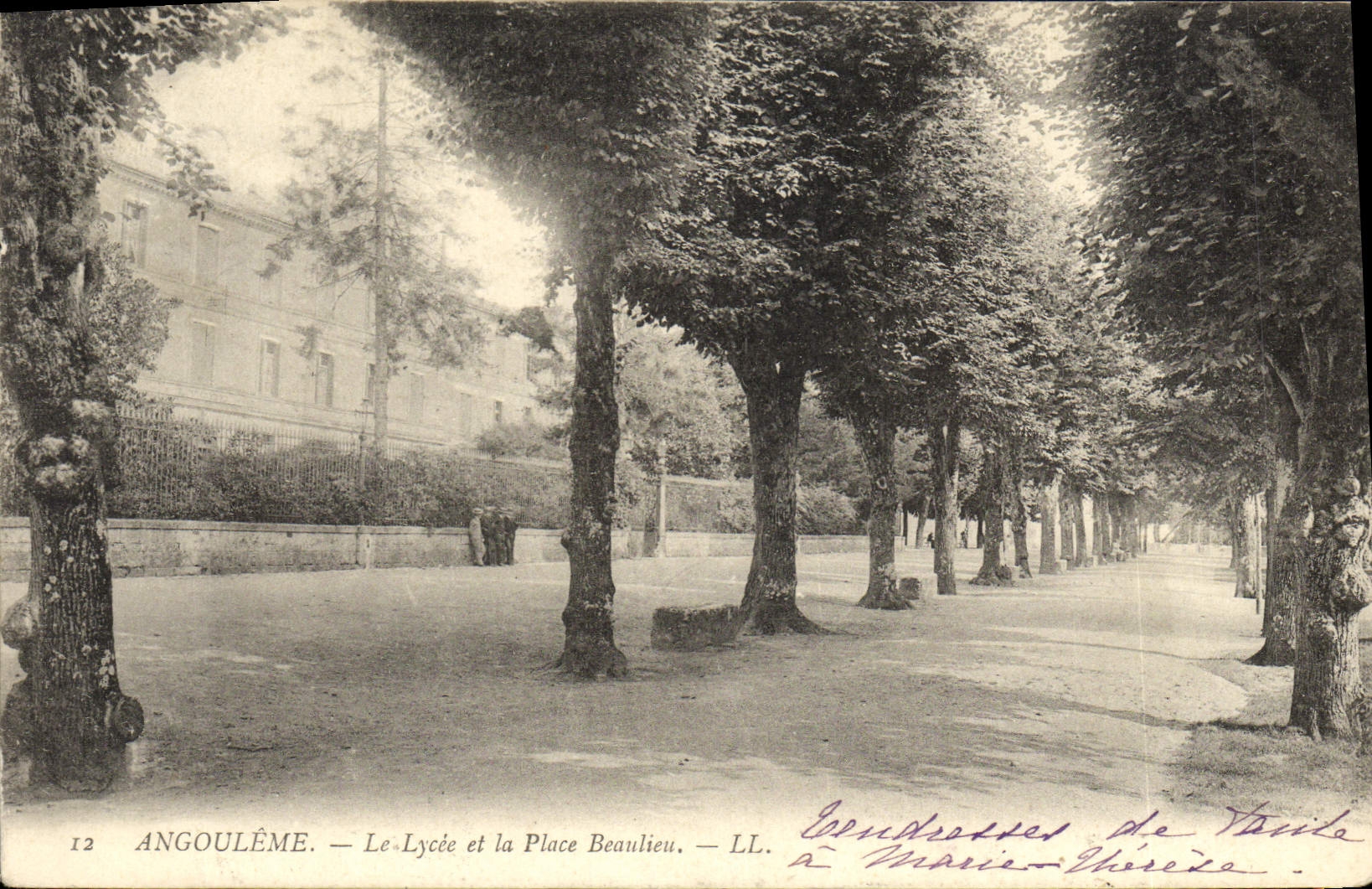 VINTAGE POSTCARD Angouleme the College And the Beaulieu Place