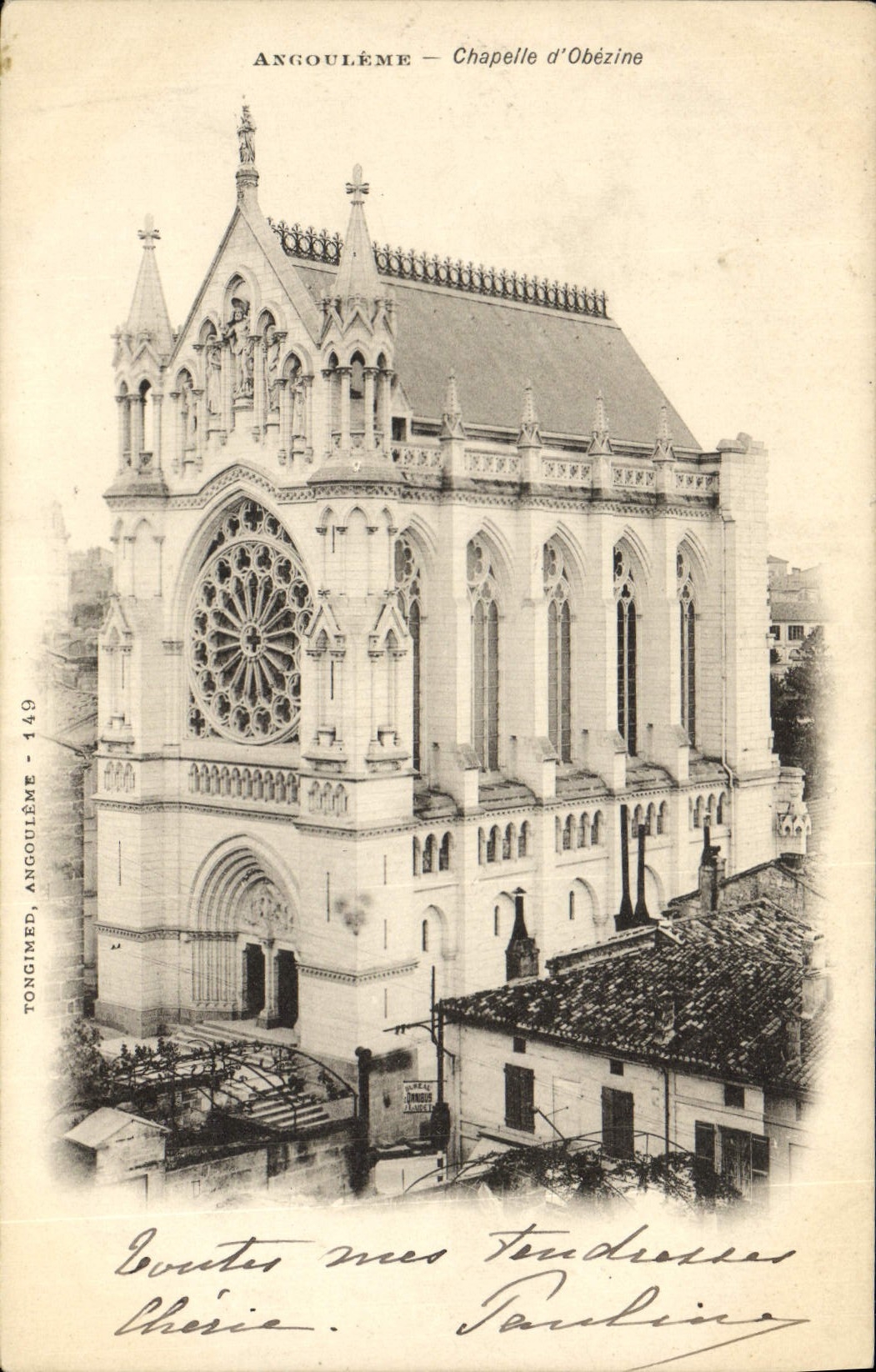 VINTAGE POSTCARD Angouleme Vault of Obezine