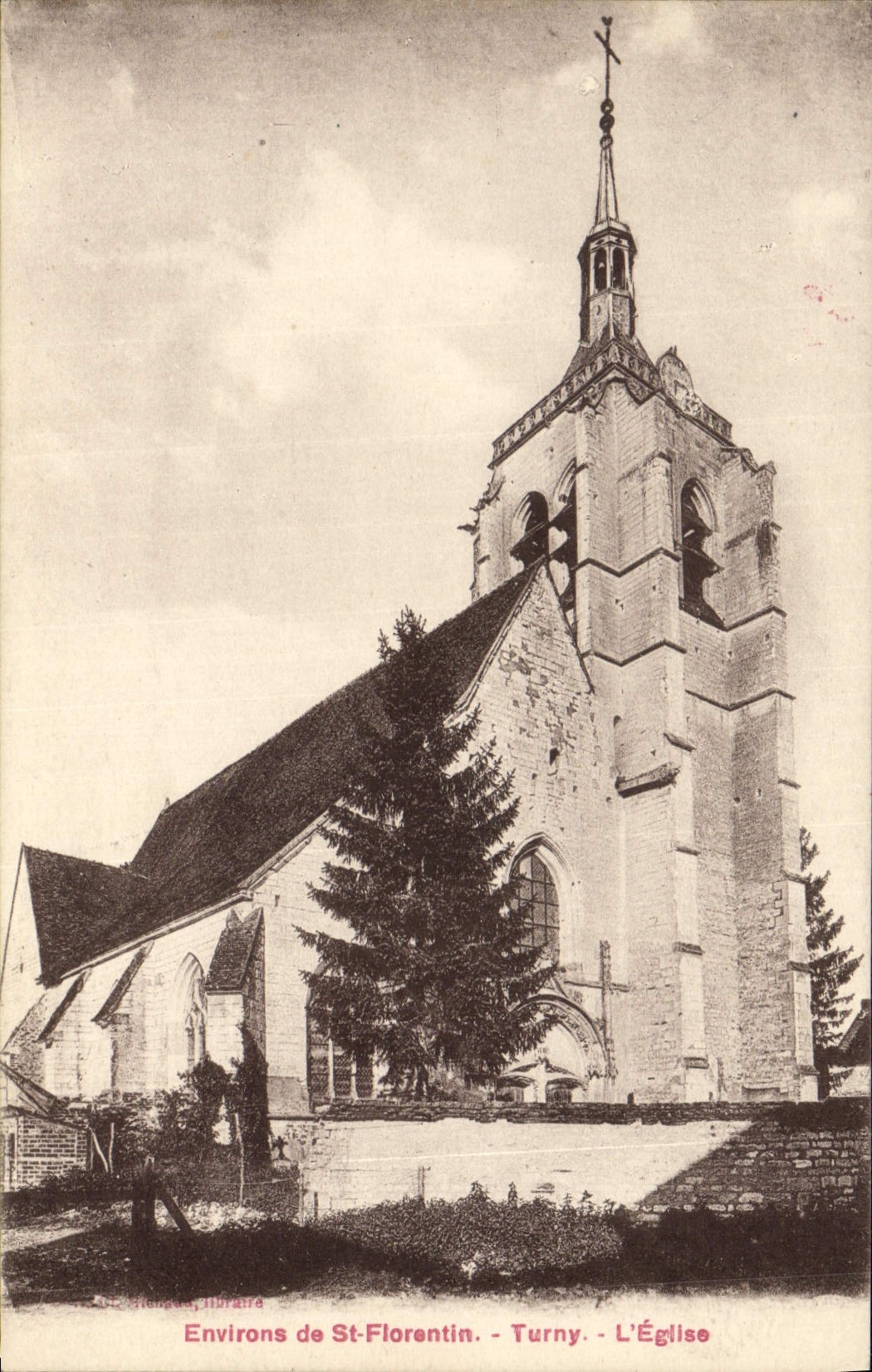 VINTAGE POSTCARD Surroundings Of St Florentin Turny the Church