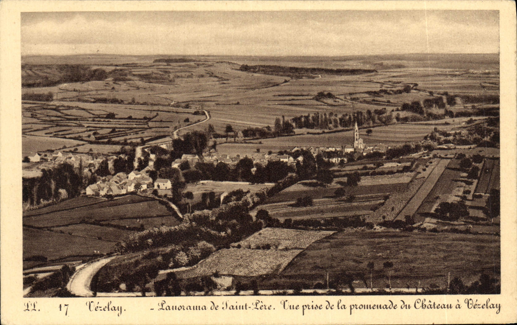 CPA Vezelay Panorama De Saint Pere Vue Prise De la Promenade Du Chateau A Vezelay
