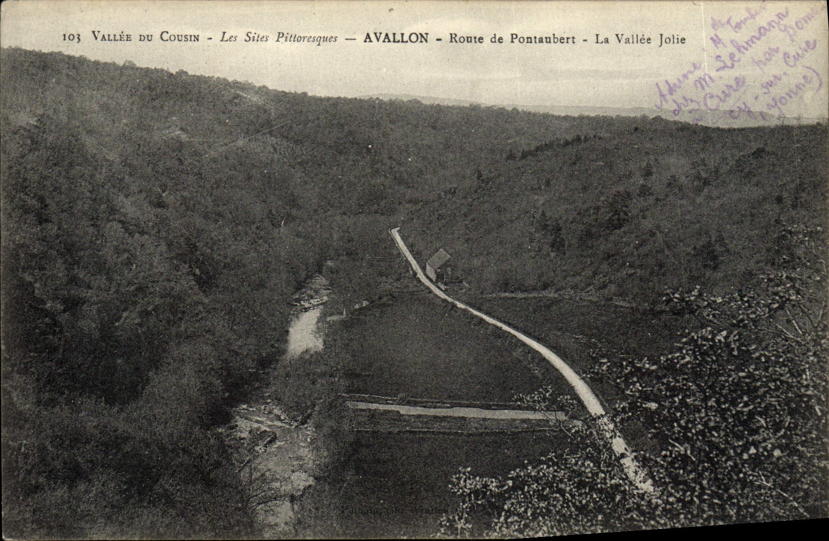 CPA Vallee Du Cousin Les Sites Pittoresques Avallon Route De Pontaubert La vallee jolie