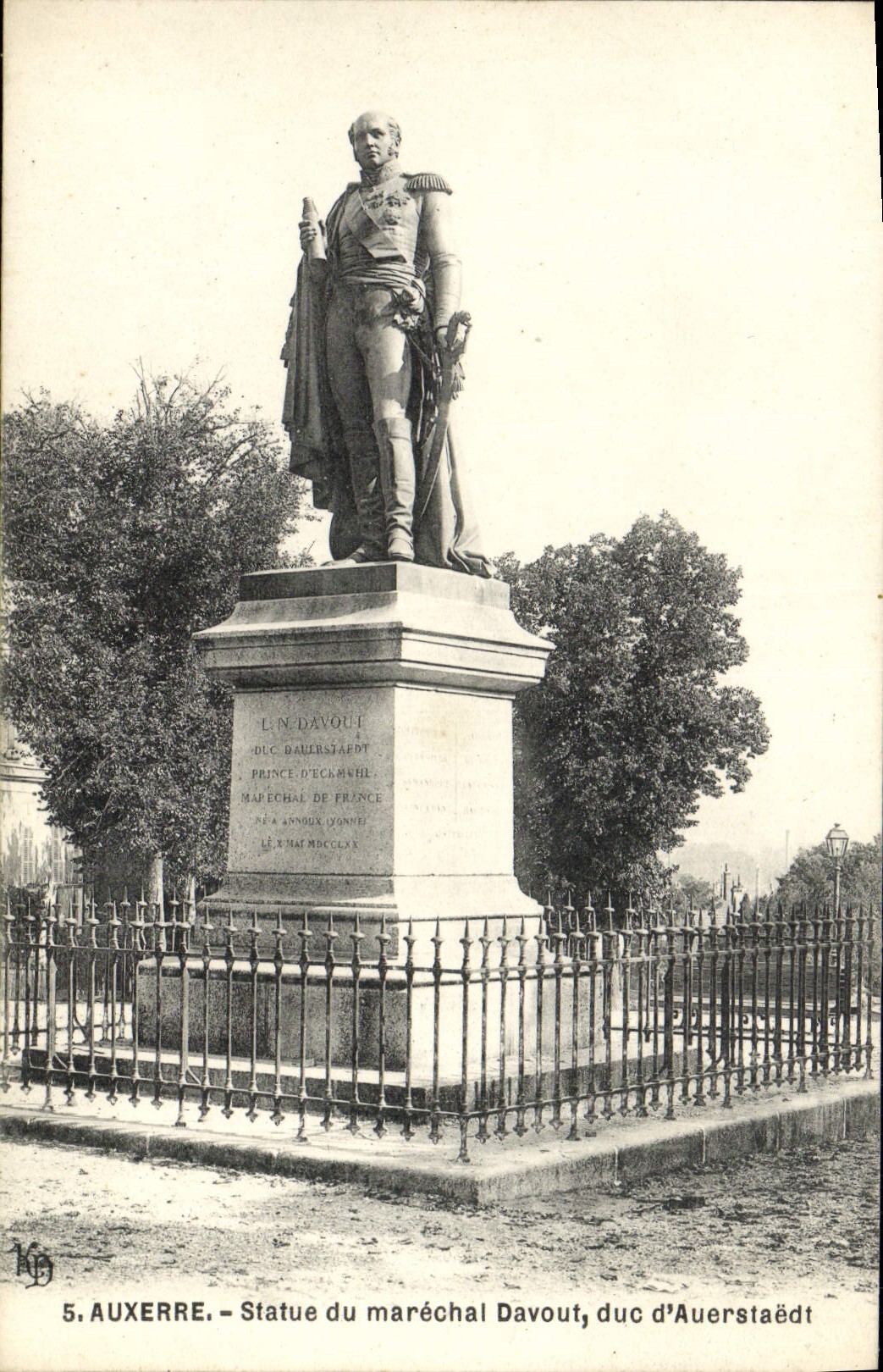 VINTAGE POSTCARD Auxerre Rules Of Marchal Davout Duc of Auerstaedt