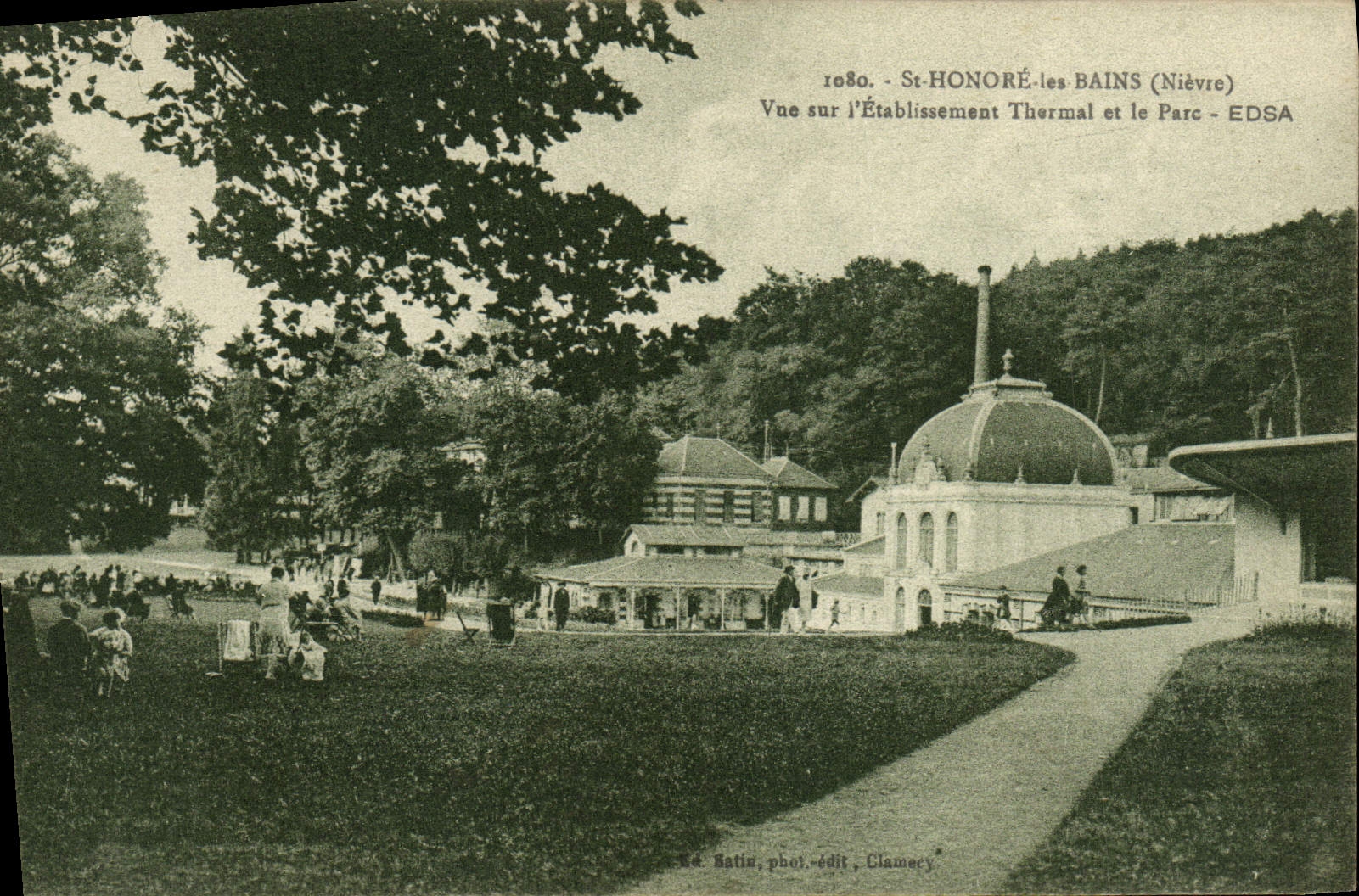 VINTAGE POSTCARD St Honors Les Bains Seen On the Hydropathic establishment And the Park