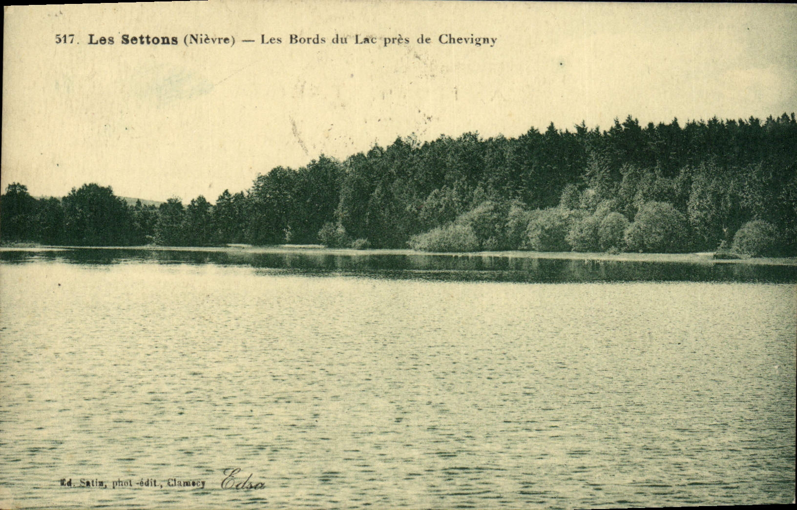 VINTAGE POSTCARD Settons Edges Of the Lake Close De Chevigny