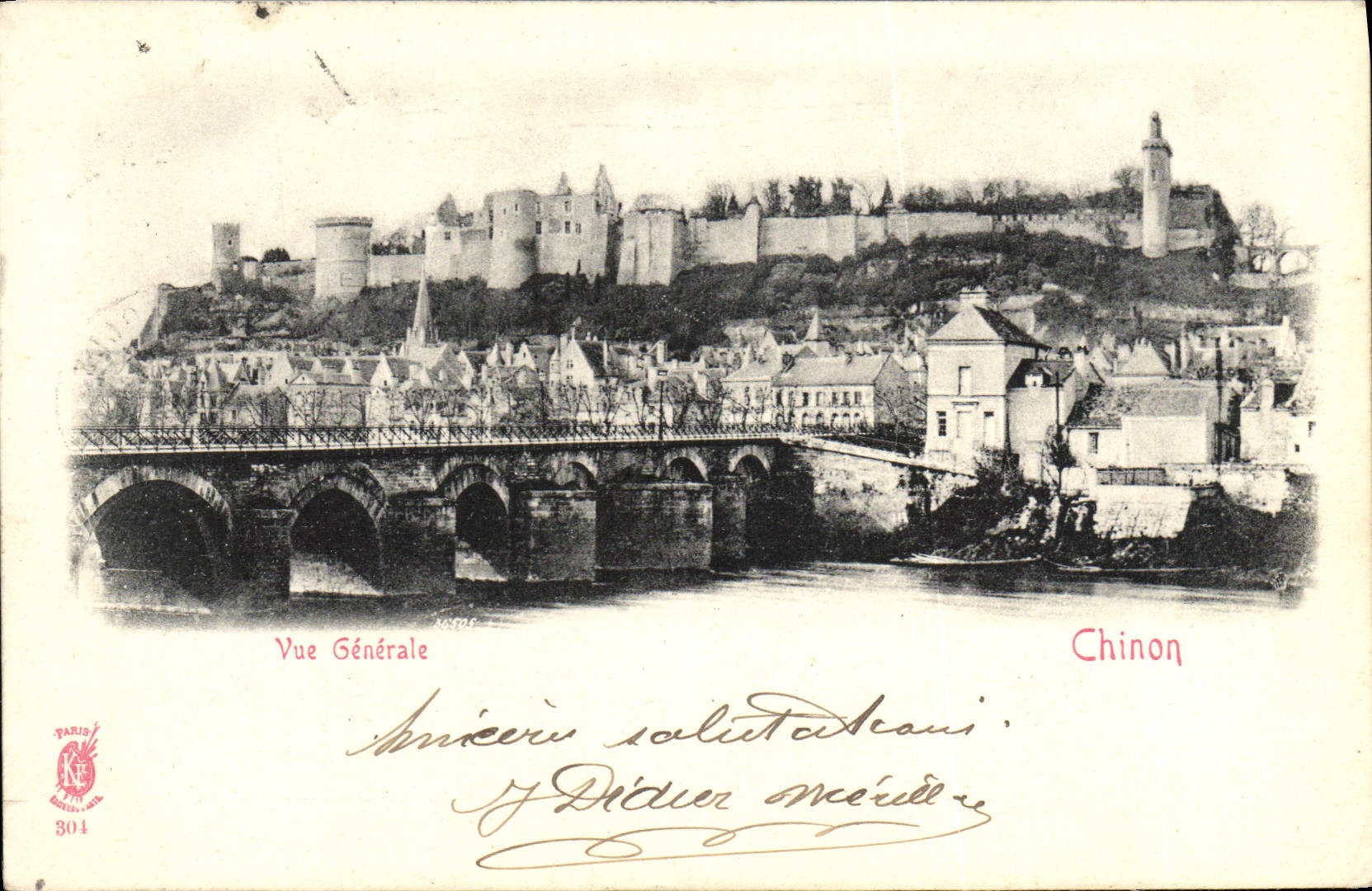 VINTAGE POSTCARD View Chinon