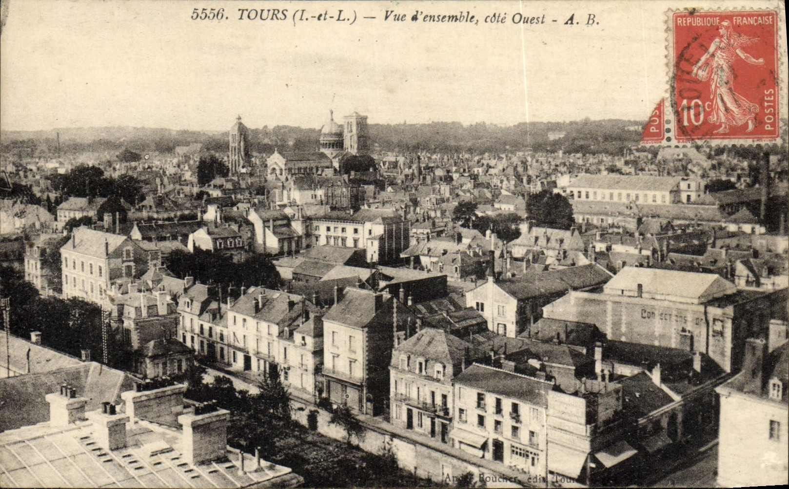 CPA Tours Vue D'Ensemble Cote Ouest