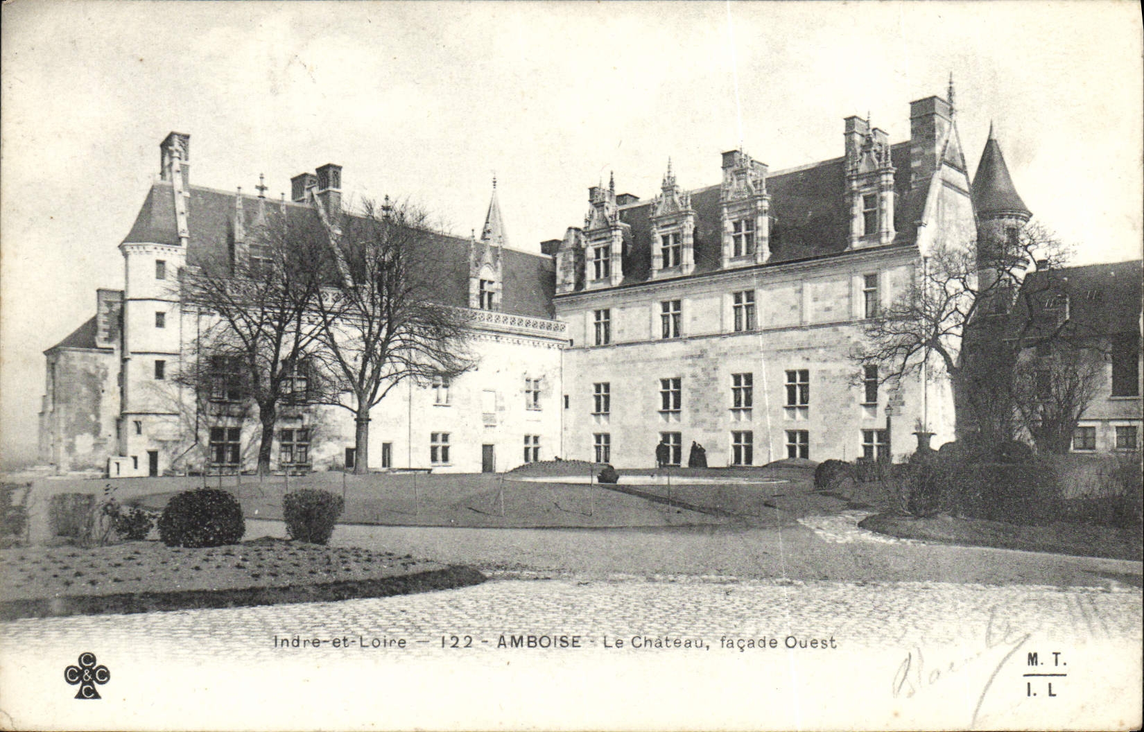 POSTAL Amboise de la VENDIMIA el ataque frontal occidental del castillo