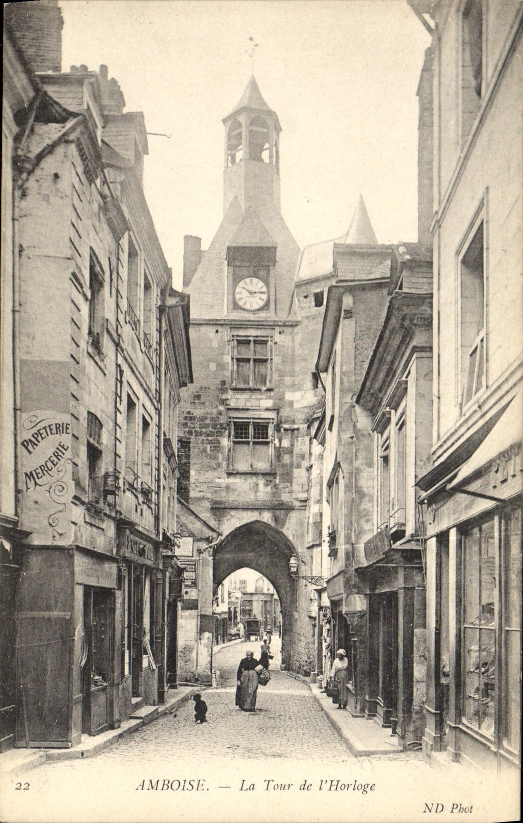 POSTAL Amboise de la VENDIMIA la torre del reloj