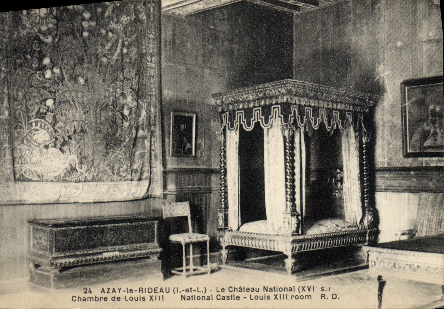 CPA Azay Le Rideau Le Chaetau National Chambre De Louis XIII