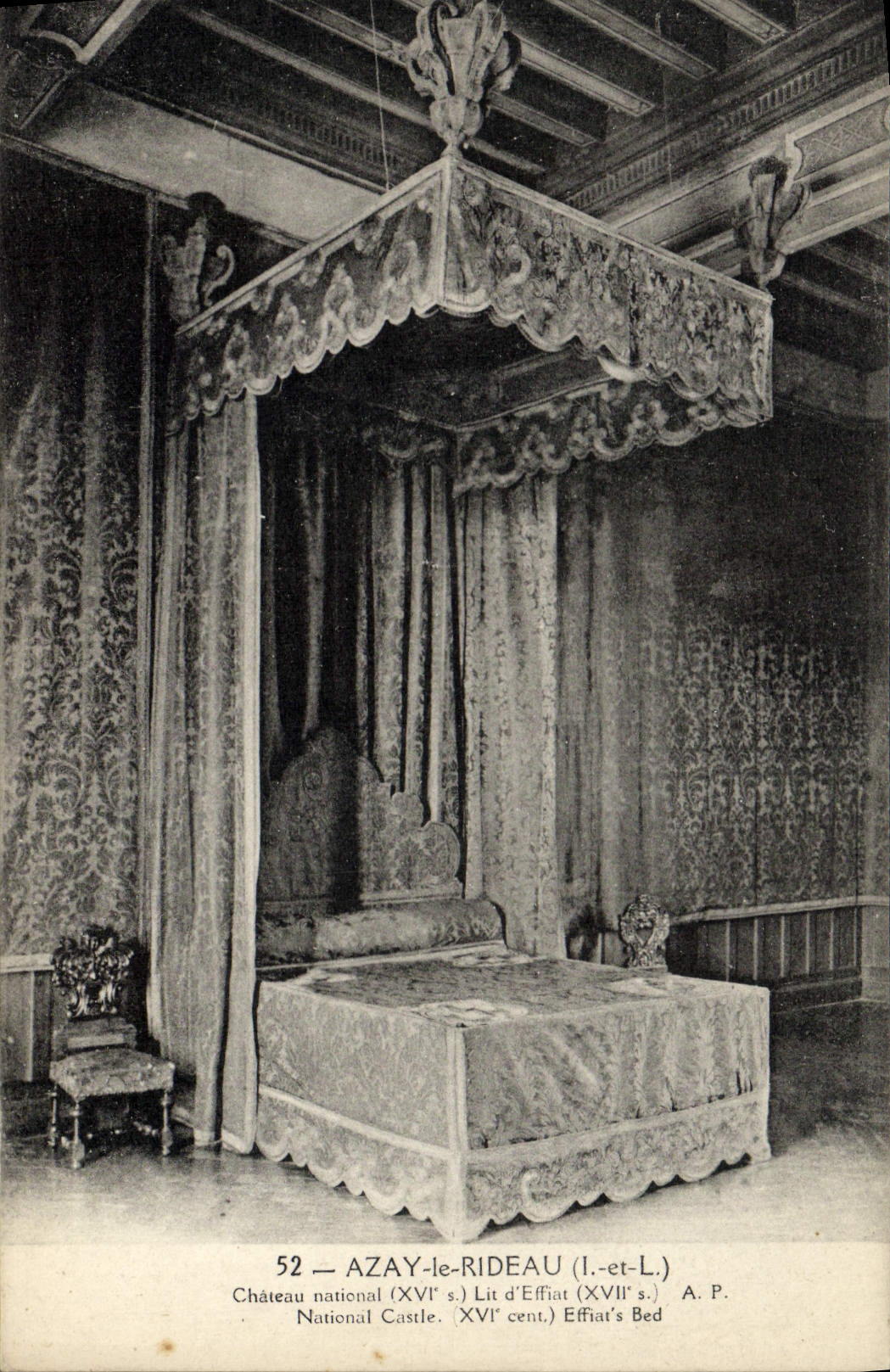 POSTAL Azay de la VENDIMIA que el castillo nacional de la cortina lee de niño