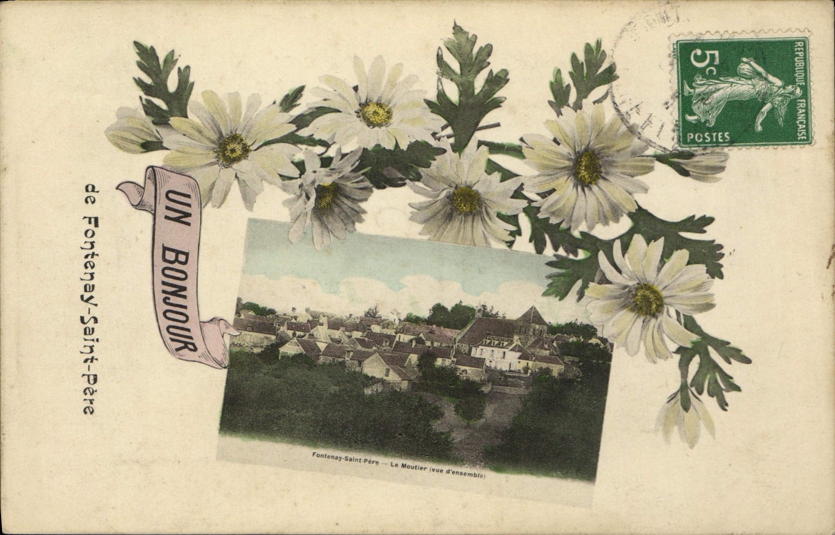 CPA Un Bonjour De Fontenay Saint Pere