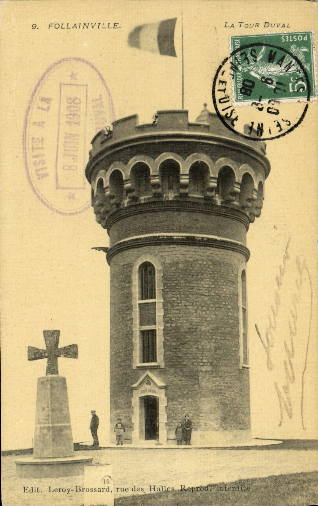 CPA Follainville La Tour Duval (carte toilee)