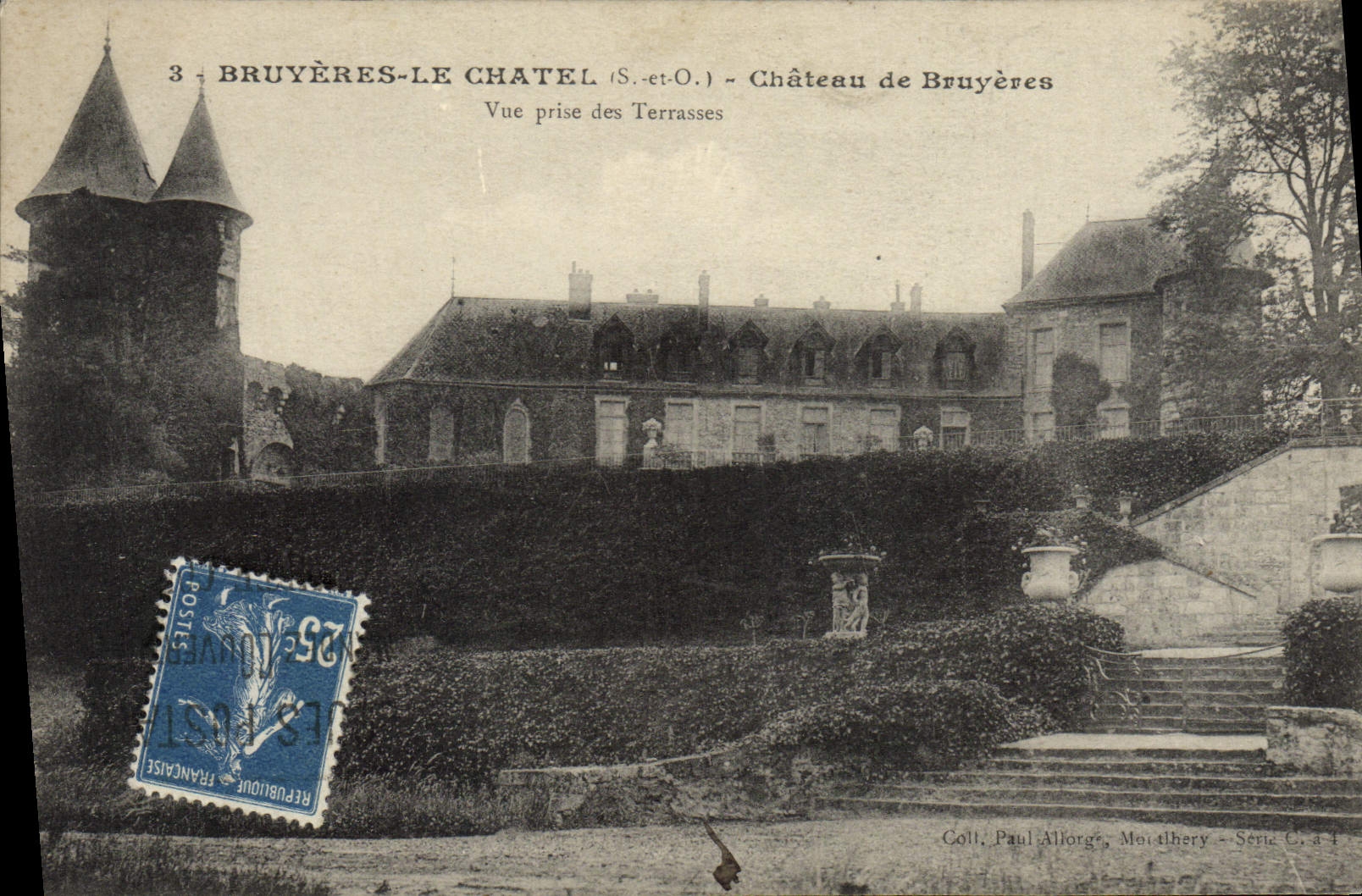 VINTAGE POSTCARD Heathers Chatel Castle Of Heathers Seen from Of the Terraces Seen from of the terraces