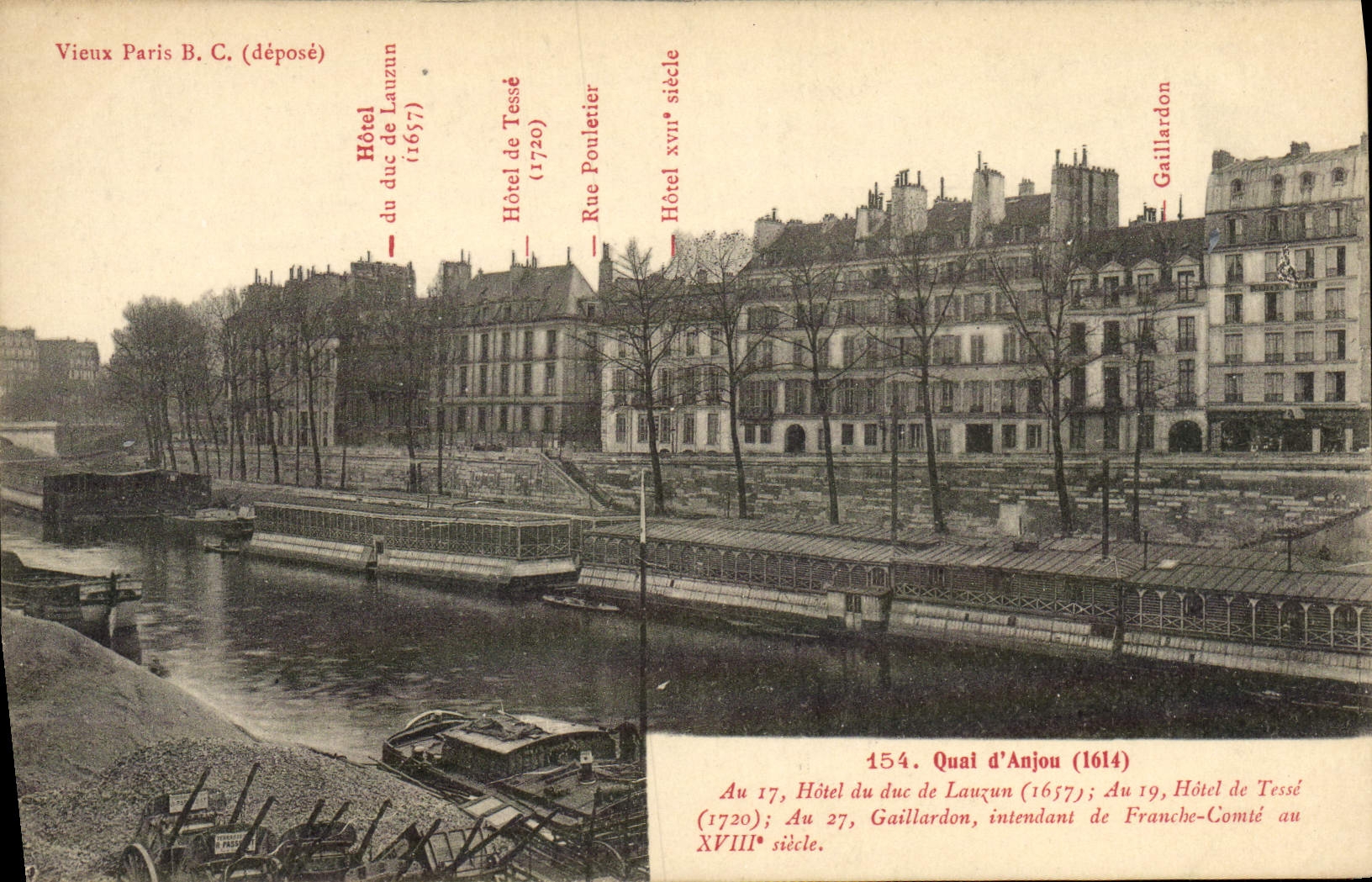 CPA Paris Quai d'Anjou Hotel Du Duc De Lauzun