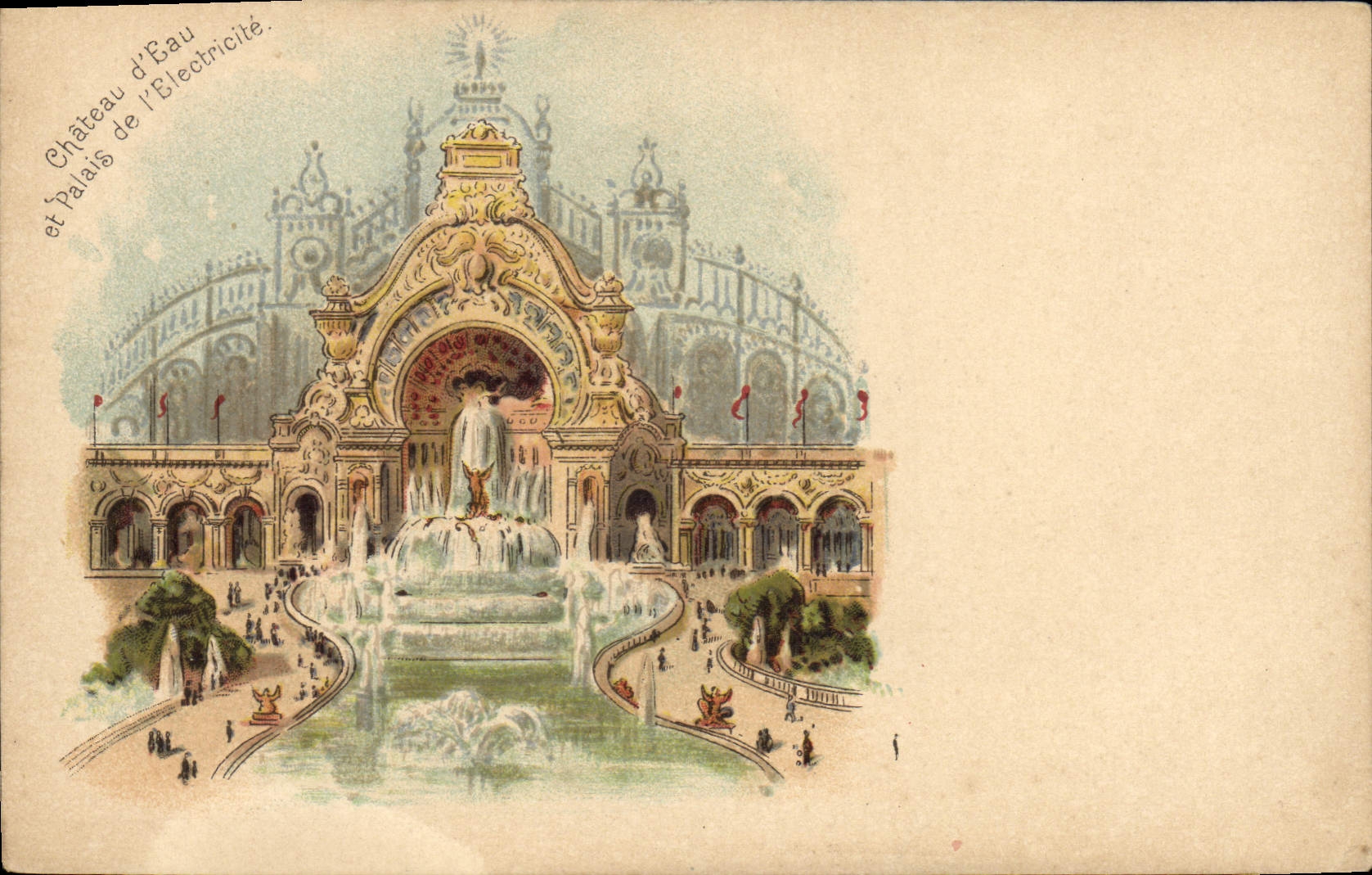 CPA Chateau D'Eau Et Palais De l'Electricite Paris
