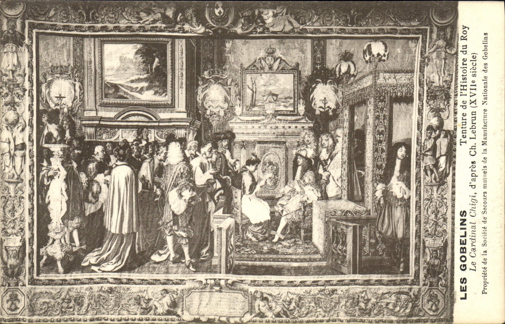 CPA Les Gobelins Tenture De l'Histoire Du Roy Le Cardinal Chigi d'Apres Lebrun Musee Paris