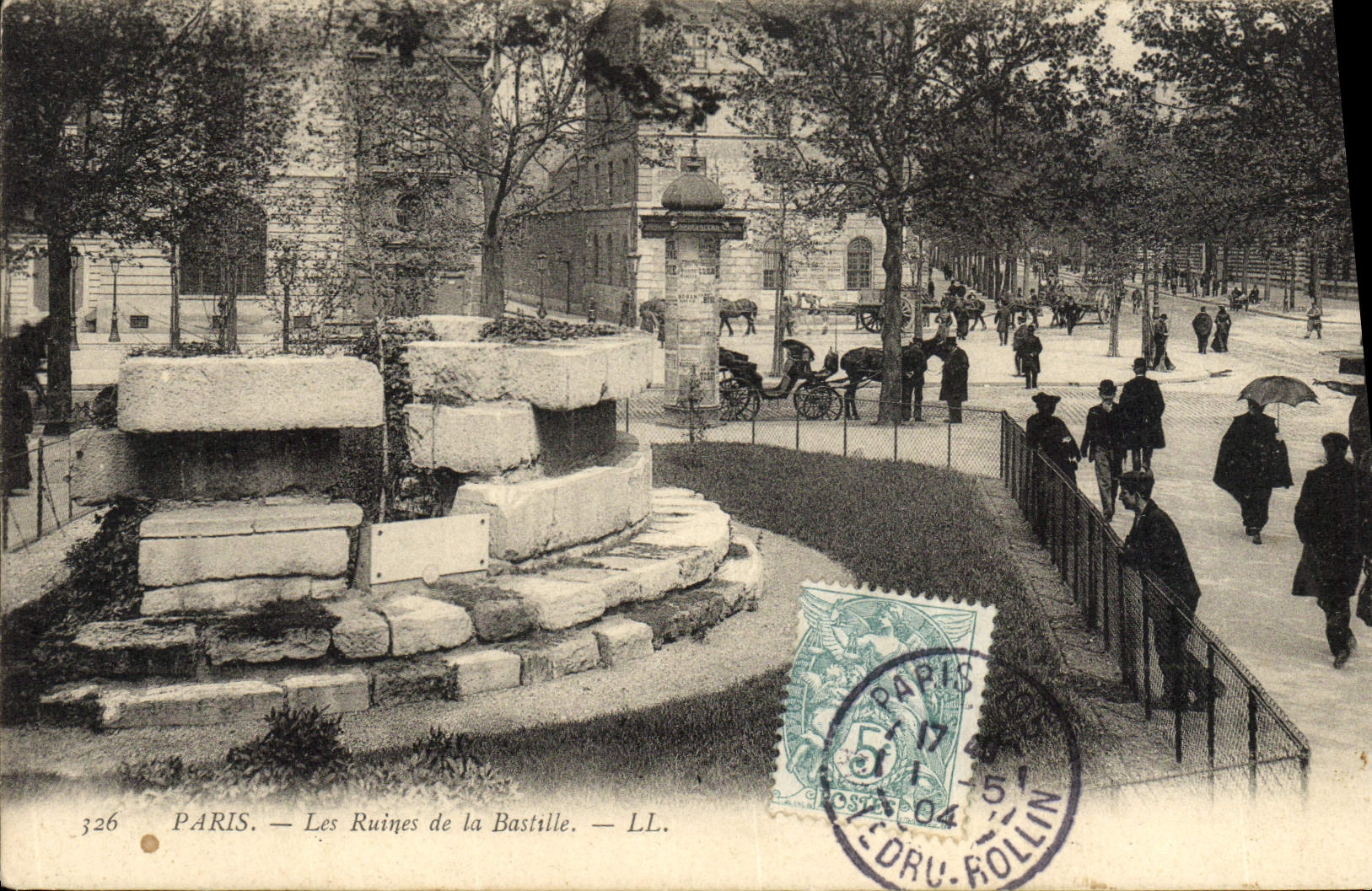 VINTAGE POSTCARD Paris Ruins Of the Bastille