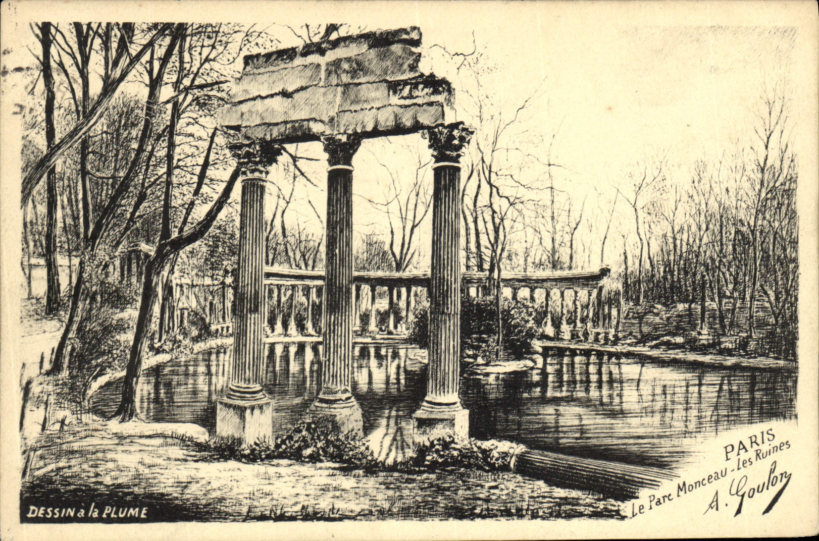 CPA Paris Le Parc Monceau Les Ruines