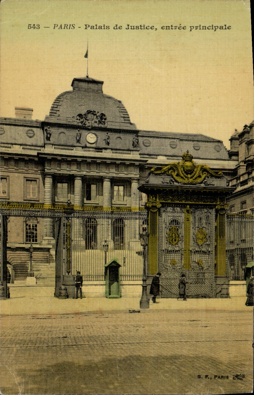 CPA Paris Palais De Justice Entree Principale (carte toilee)