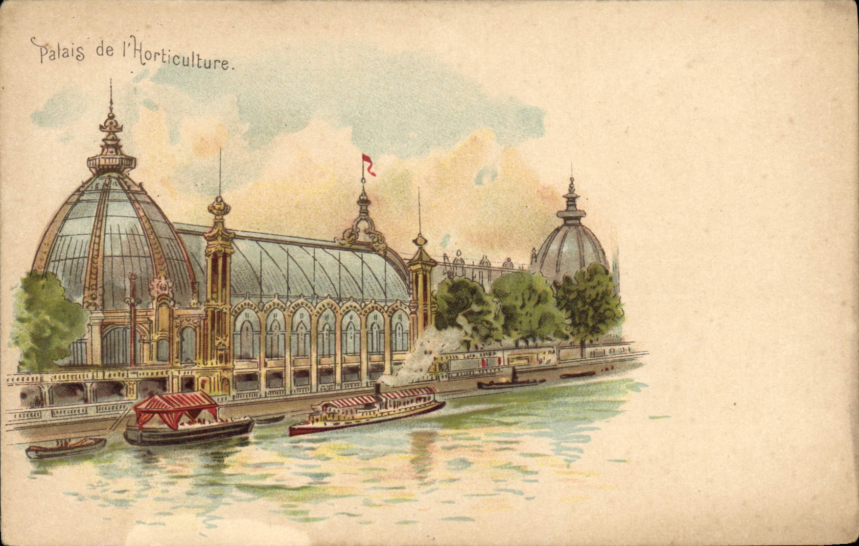 VINTAGE POSTCARD Palate Of the Paris Horticulture
