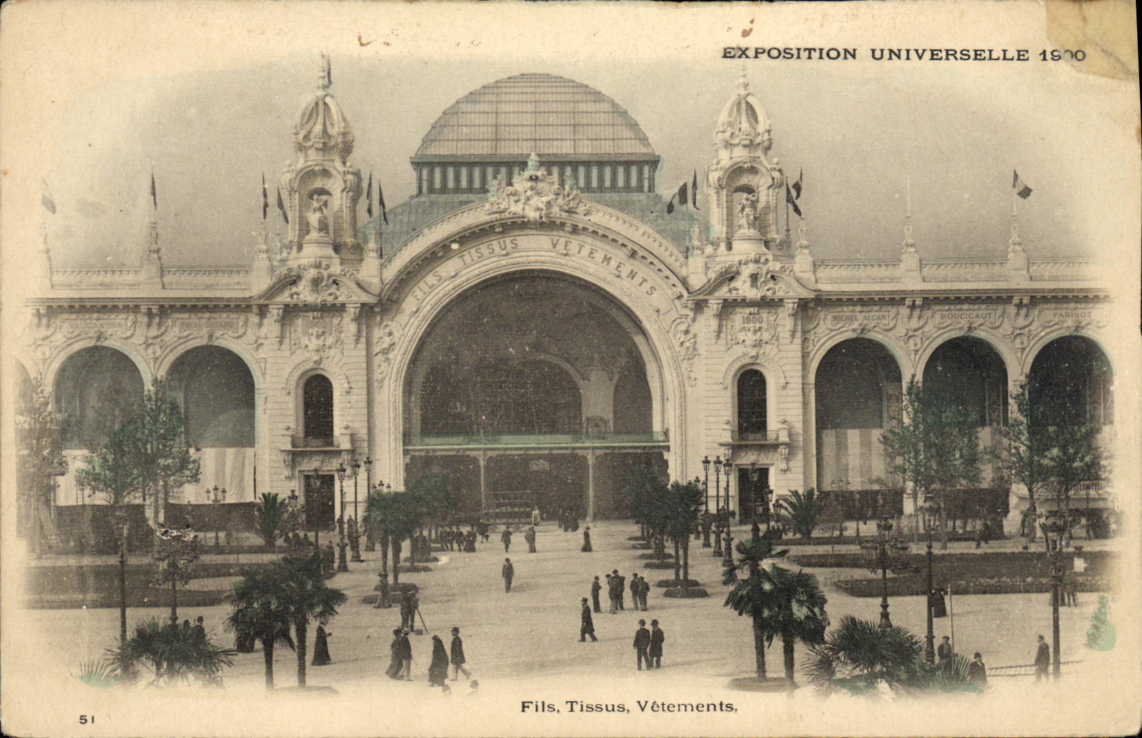 VINTAGE POSTCARD World Fair Paris 1900 Wire Fabrics Clothing