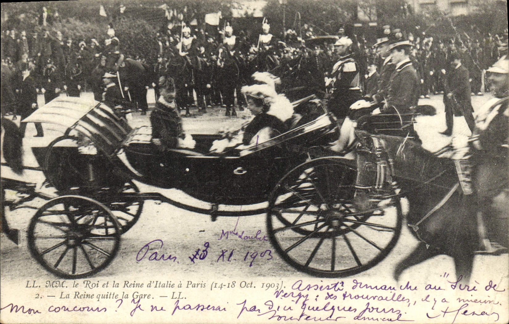 CPA Le Roi Et La Reine D'Italie A Paris 1903