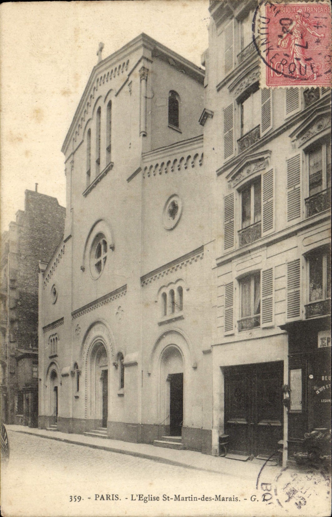 VINTAGE POSTCARD Paris the Church St Martin Of the Marshes