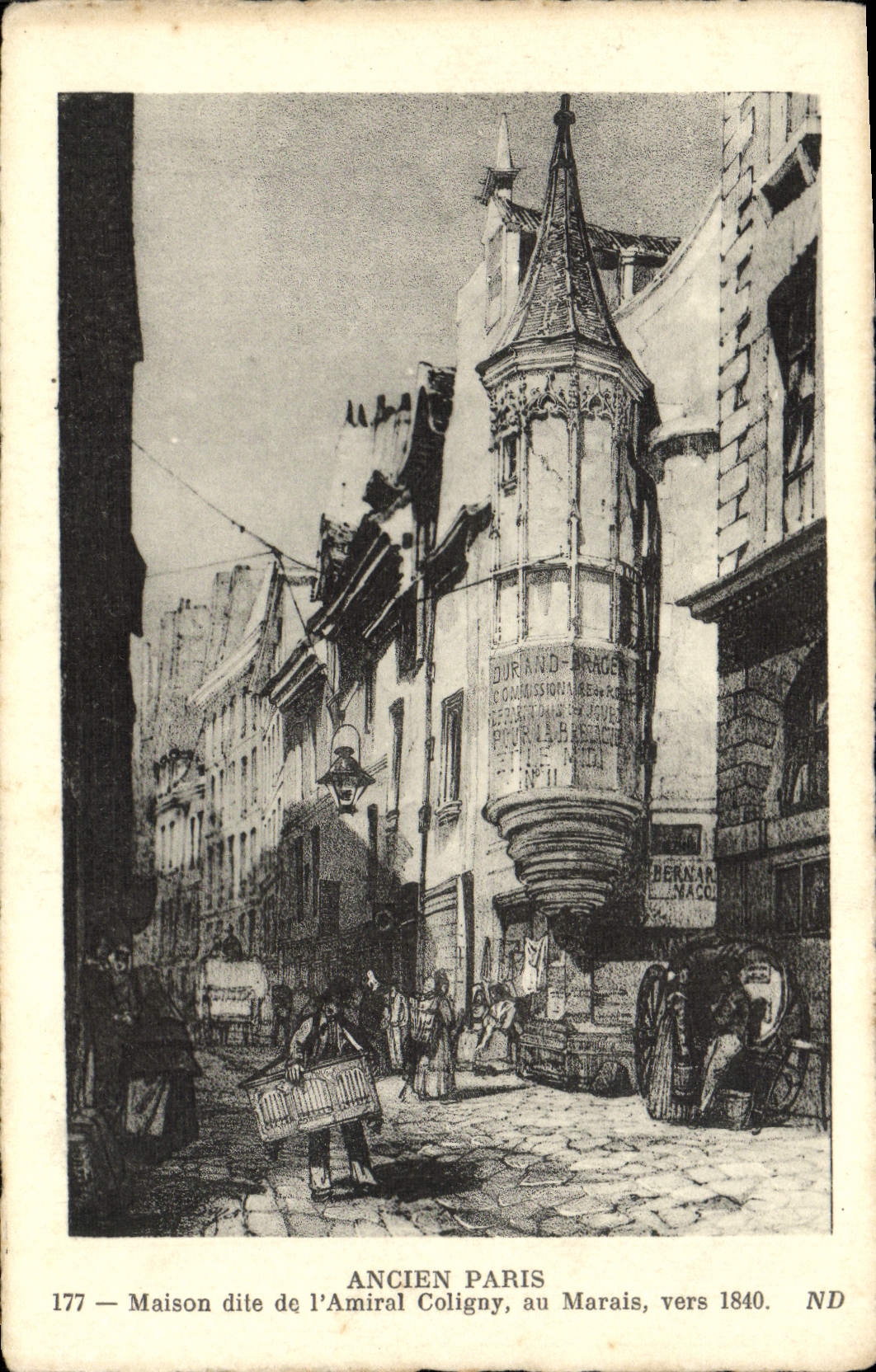 CPA Ancien Paris Maison Dite De l'Amiral Coligny Au Marais Vers 1840