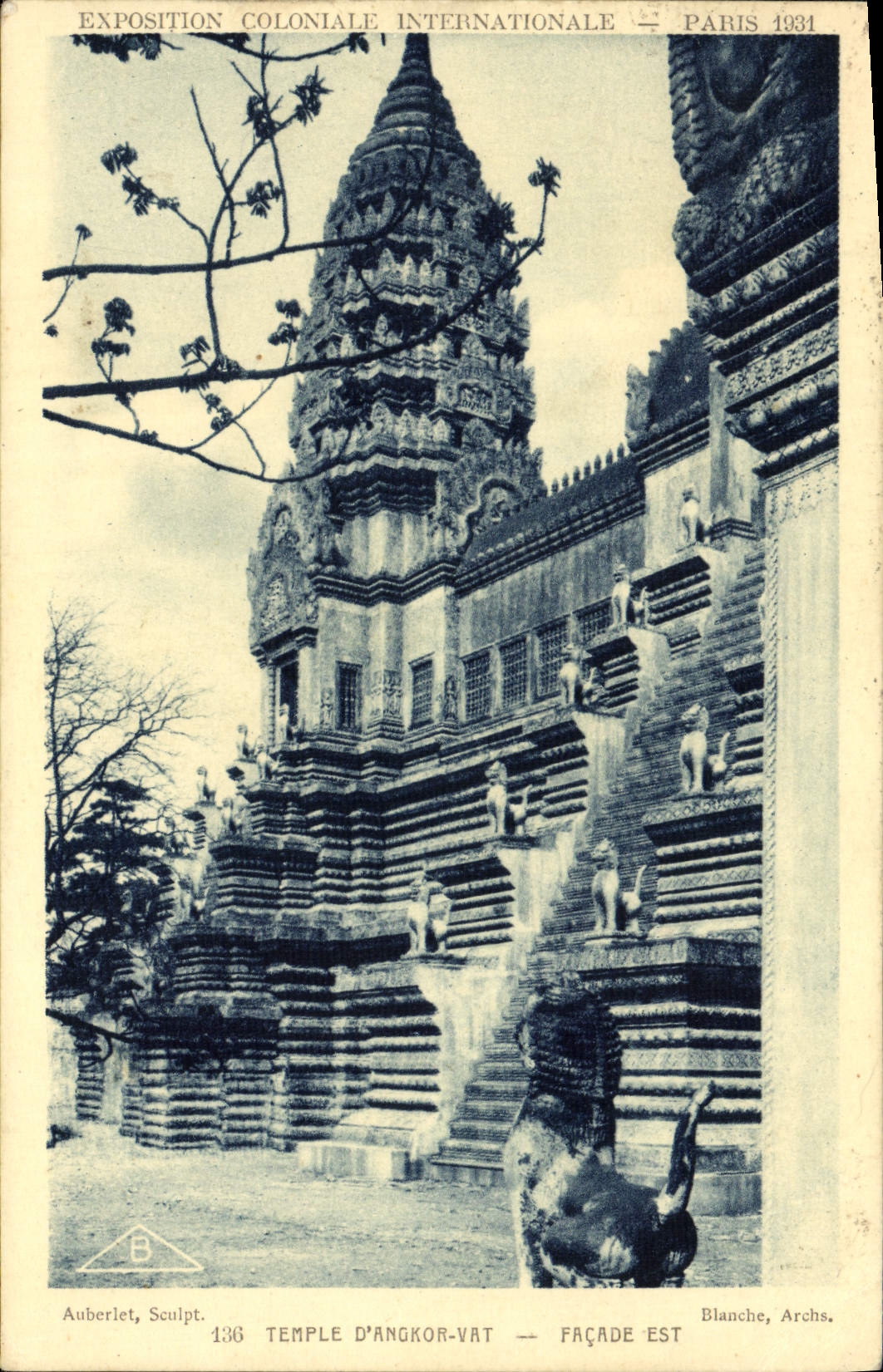 CPA Exposition Coloniale Internationale Paris Temple D'Angkor Vat Facade Est 