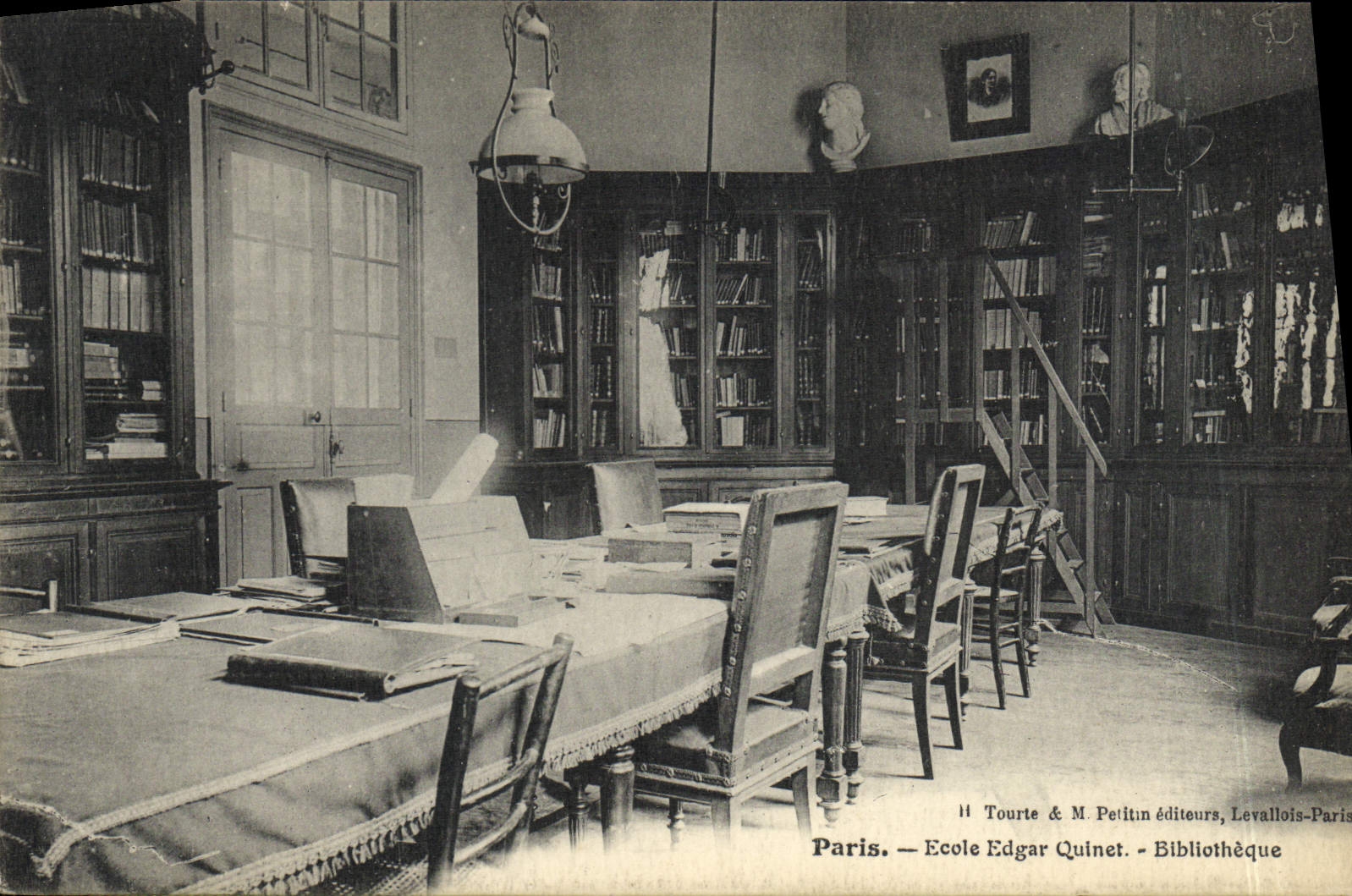 VINTAGE POSTCARD Paris School Edgar Quinet Library