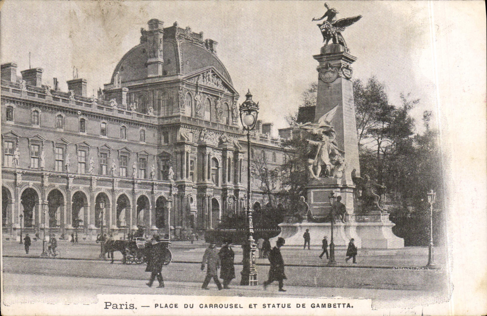 CPA Paris Plage Du Carrousel Et statue De Gambetta
