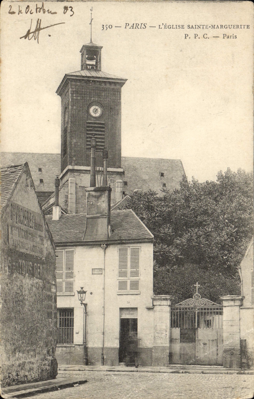 VINTAGE POSTCARD Paris the Church Sainte Marguerite