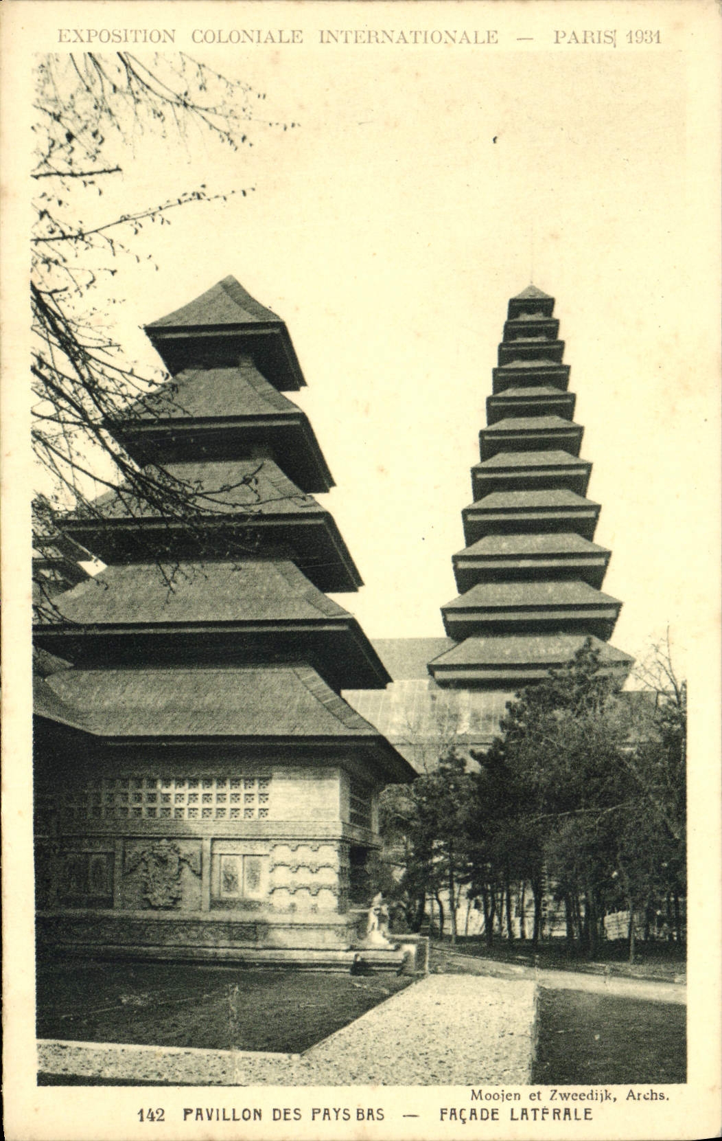 VINTAGE POSTCARD Fair Colonial International Paris House Of the Netherlands Latfrale Frontage