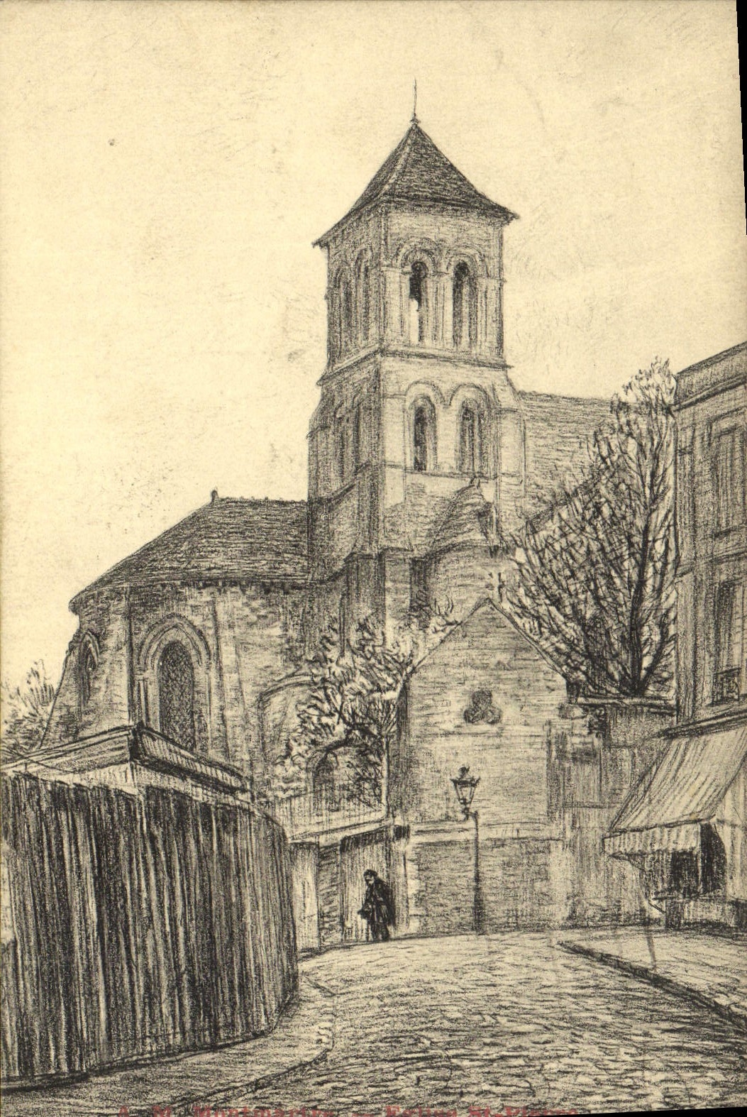 VINTAGE POSTCARD Paris Eglise St hones Montmartre