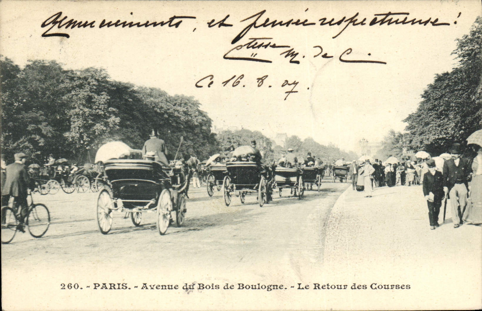 CPA Paris Avenue Du Bois De Boulogne Le Retour Des Courses