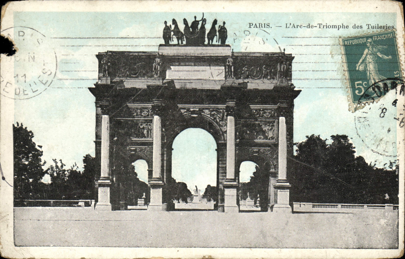 CPA Paris L'Arc De Triomphe Des Tuileries