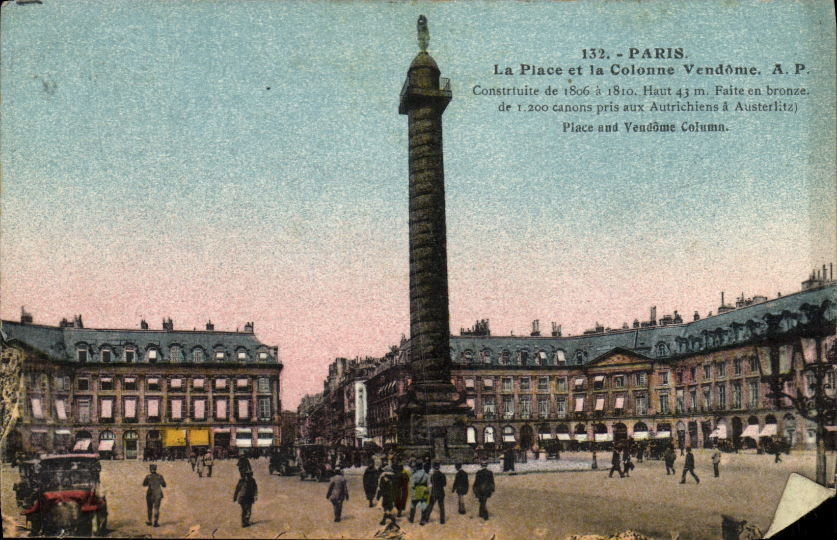 CPA Paris La Place Et La Colonne Vendome