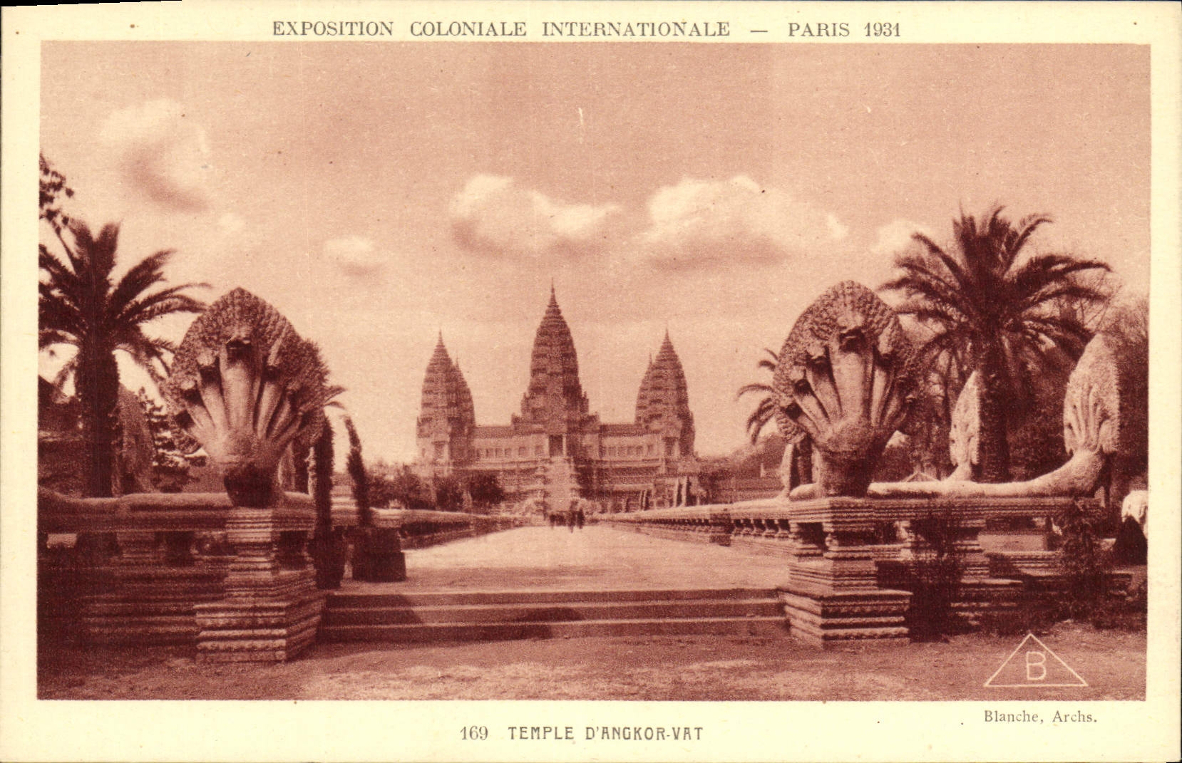 VINTAGE POSTCARD International exhibition Paris 1931 Temple D' Angkor Vat